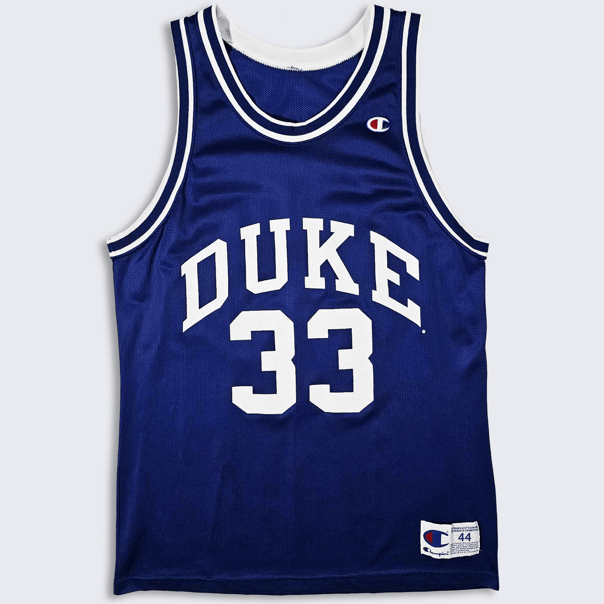 image of Duke Blue Devils 90's Grant Hill Champion Basketball Jersey in Blue White, Men's (Size Large)