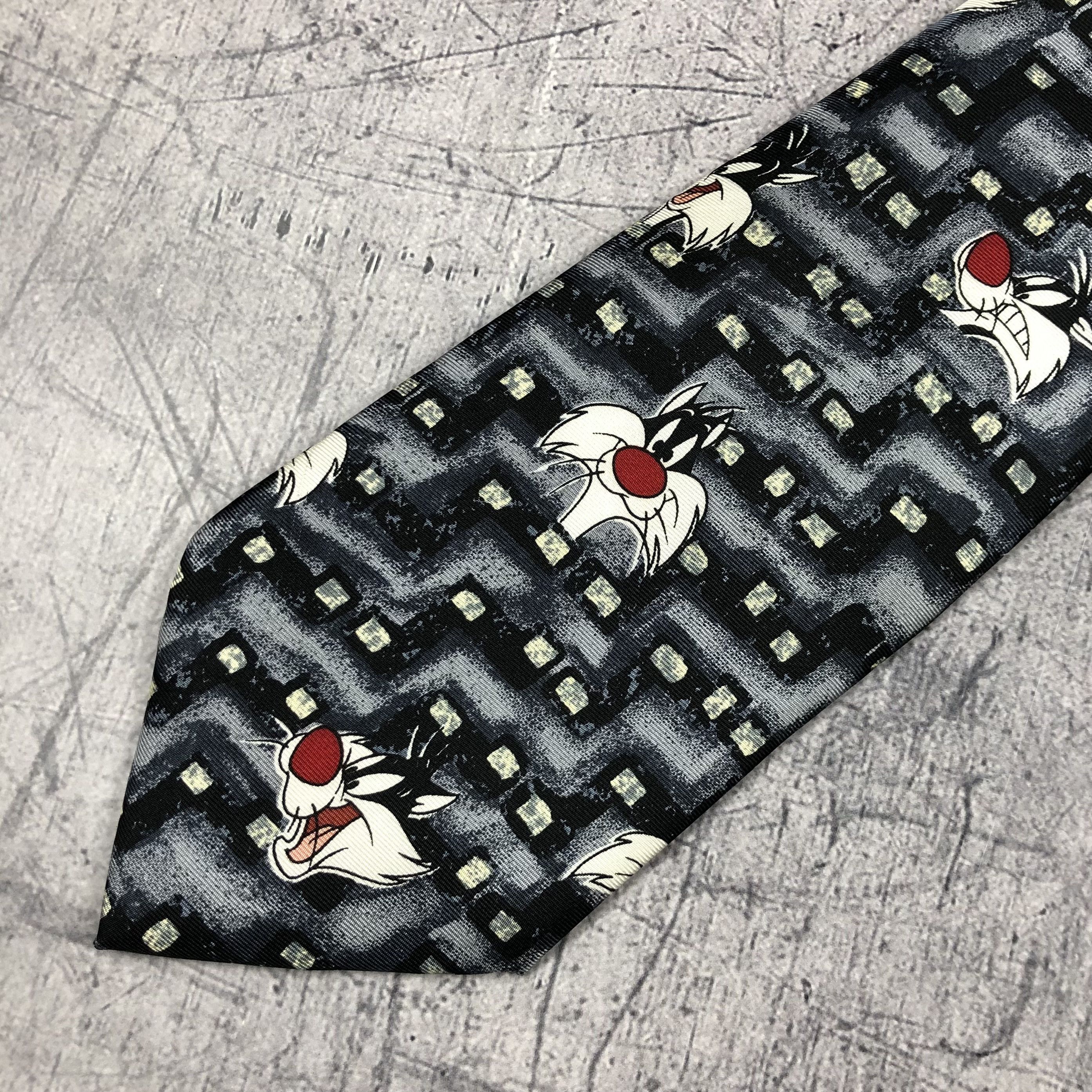 Cartoon Network Vintage 90s Looney Tunes Sylvester Tasmania Devil Tie Size ONE SIZE - 4 Thumbnail