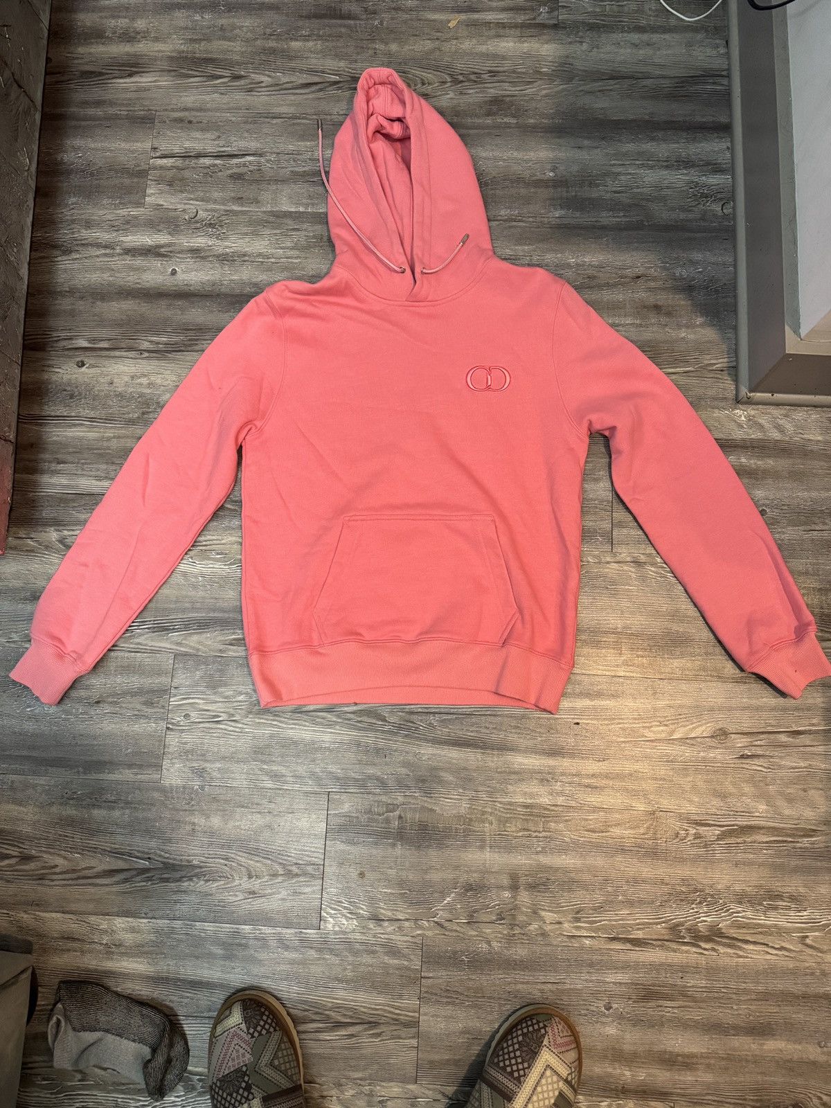Dior Coral pink CD logo hoodie Size US M / EU 48-50 / 2 - 1 Thumbnail