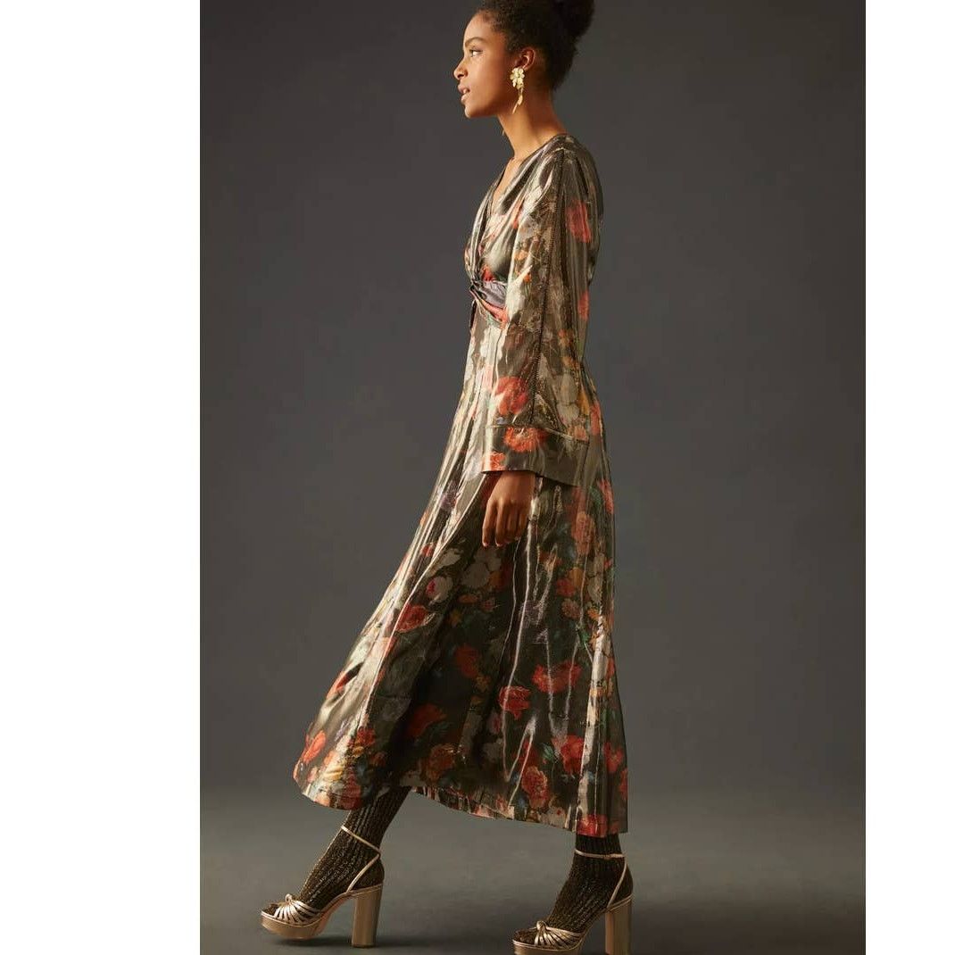 Anthropologie New Anthropologie Caballero Deep V-Neck Maxi Dress $248 XS Size XS / US 0-2 / IT 36-38 - 3 Thumbnail