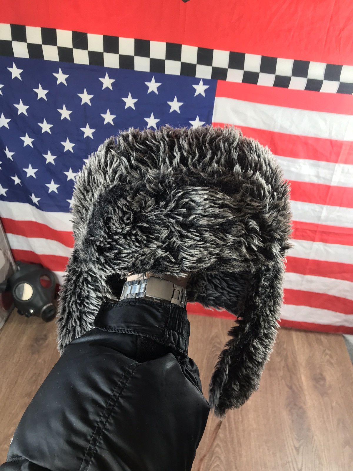 Japanese Brand × Vintage Vintage Y2K Fuzzy Mohair Ushanka Drill Hat Size ONE SIZE - 2 Thumbnail