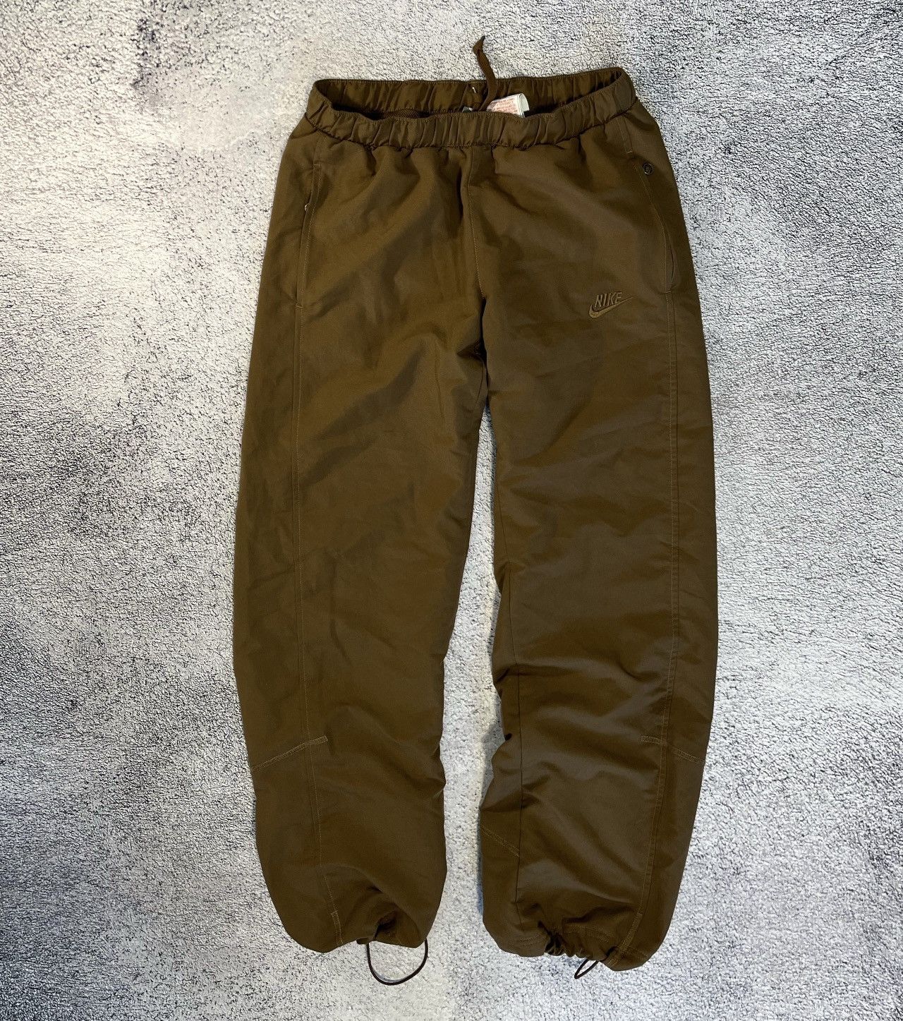 Nike Vintage Nike Track Pants Brown Swoosh Y2K Gorpcore Baggy S Size 28" / US 6 / IT 42 - 1 Thumbnail