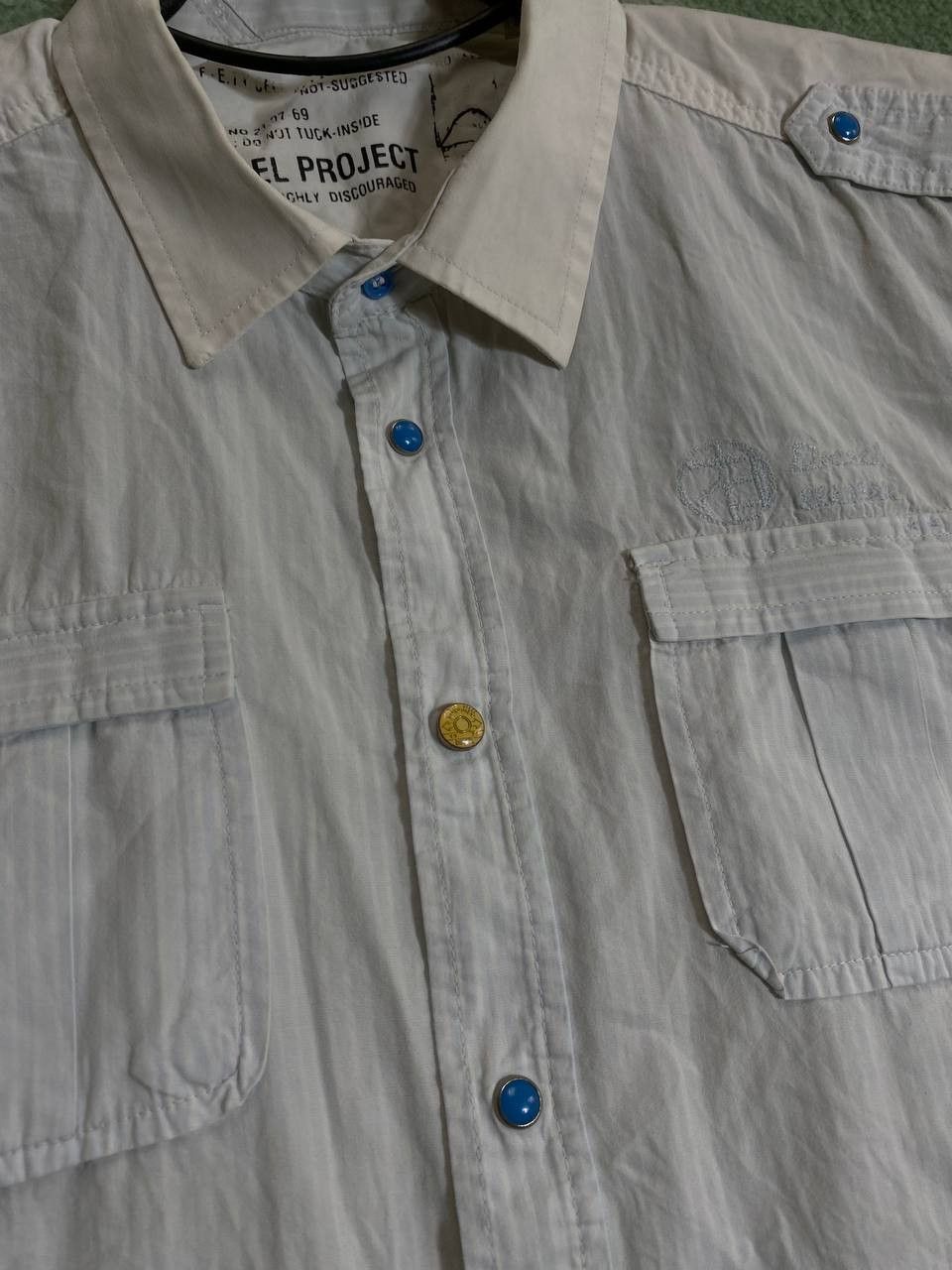 Diesel × Vintage Vintage Diesel Avant Garde y2k 90s Button Up Shirt Size US L / EU 52-54 / 3 - 9 Thumbnail