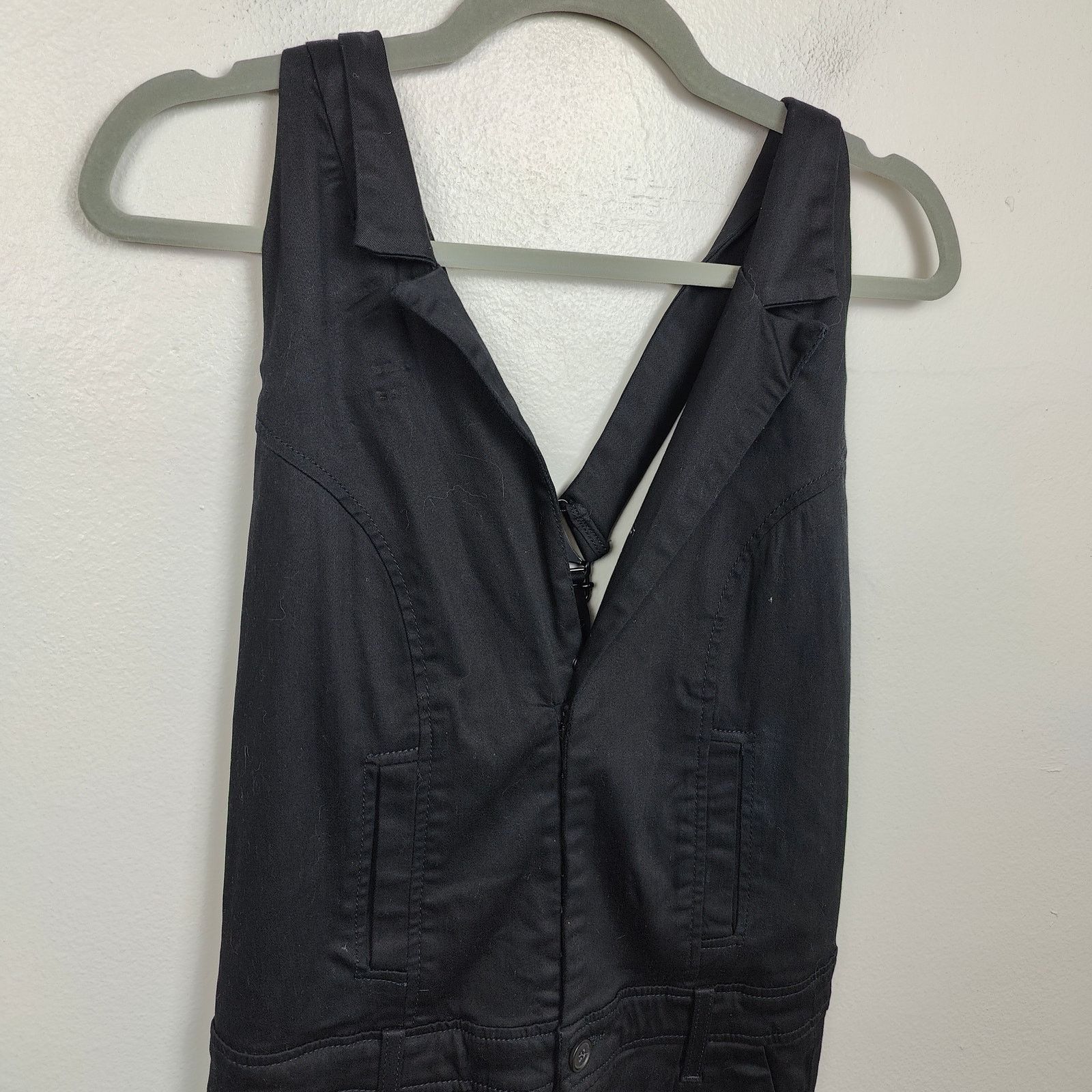 Other Joes Jeans Tuxedo Jumpsuit Womens XS Black Hook & Loop Size 26" / US 2 / IT 38 - 2 Thumbnail