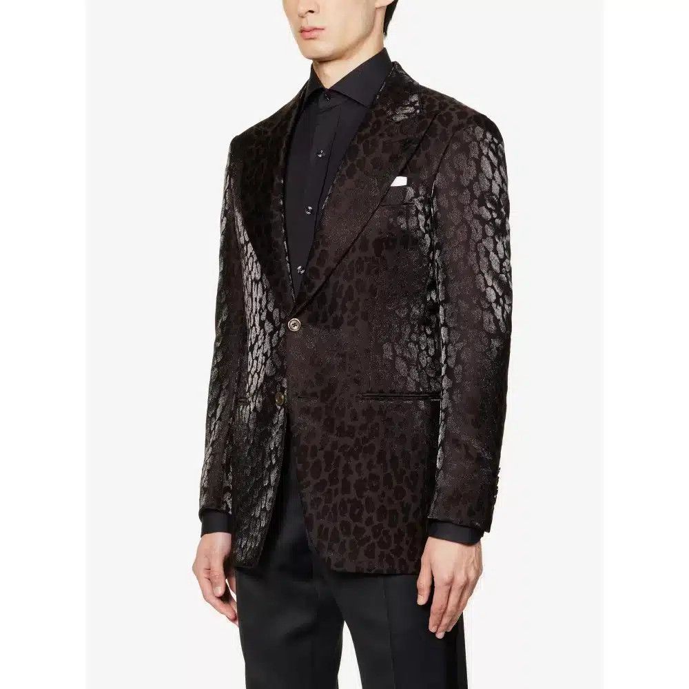 Tom Ford o1loc1c1025 JEYPF1 Leopard Print Jacket in Dark Brown Size US M / EU 48-50 / 2 - 2 Thumbnail