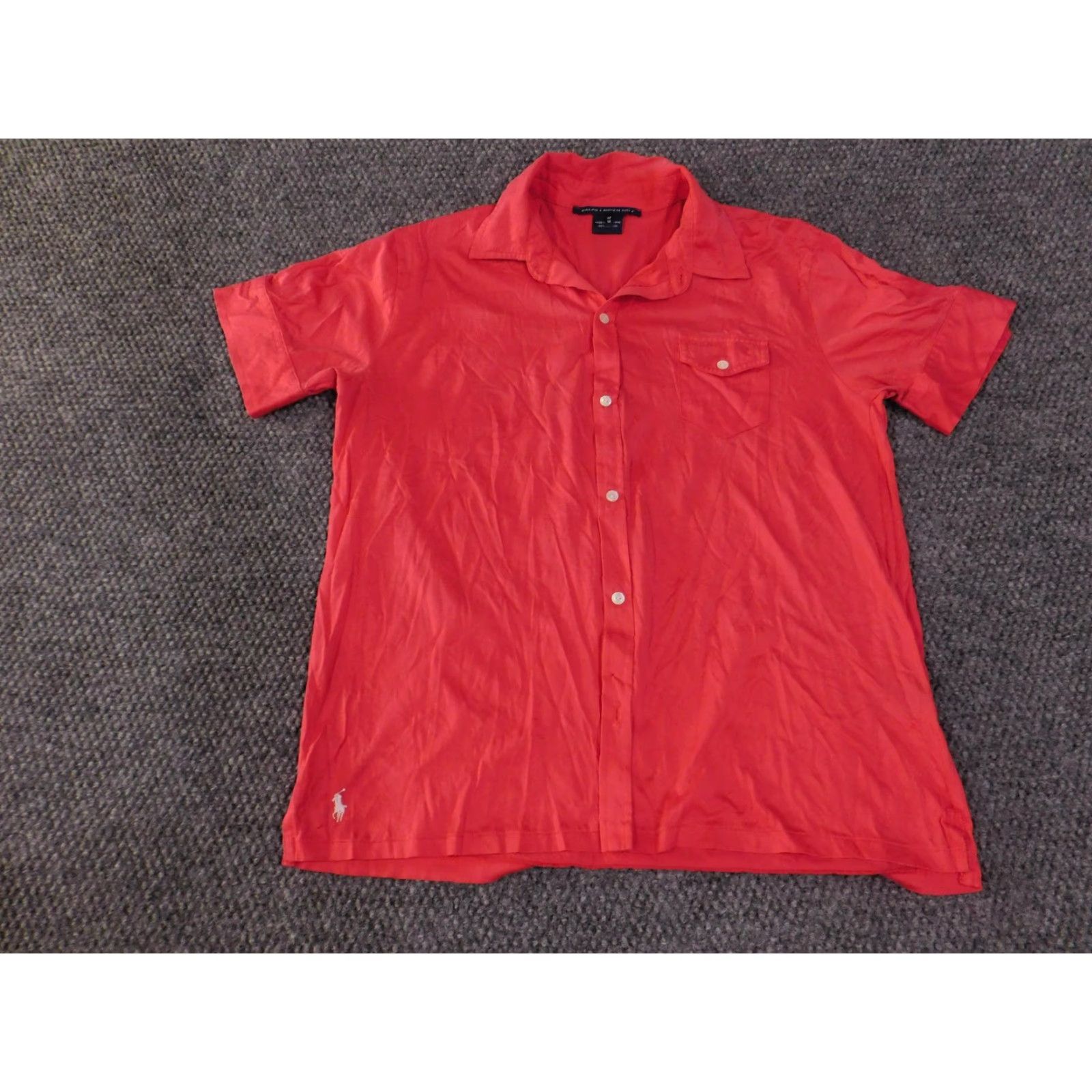Ralph Lauren Ralph Lauren Golf Shirt Mens M Red Short Sleeve Button Front Pocket Cotton Size US M / EU 48-50 / 2 - 4 Thumbnail