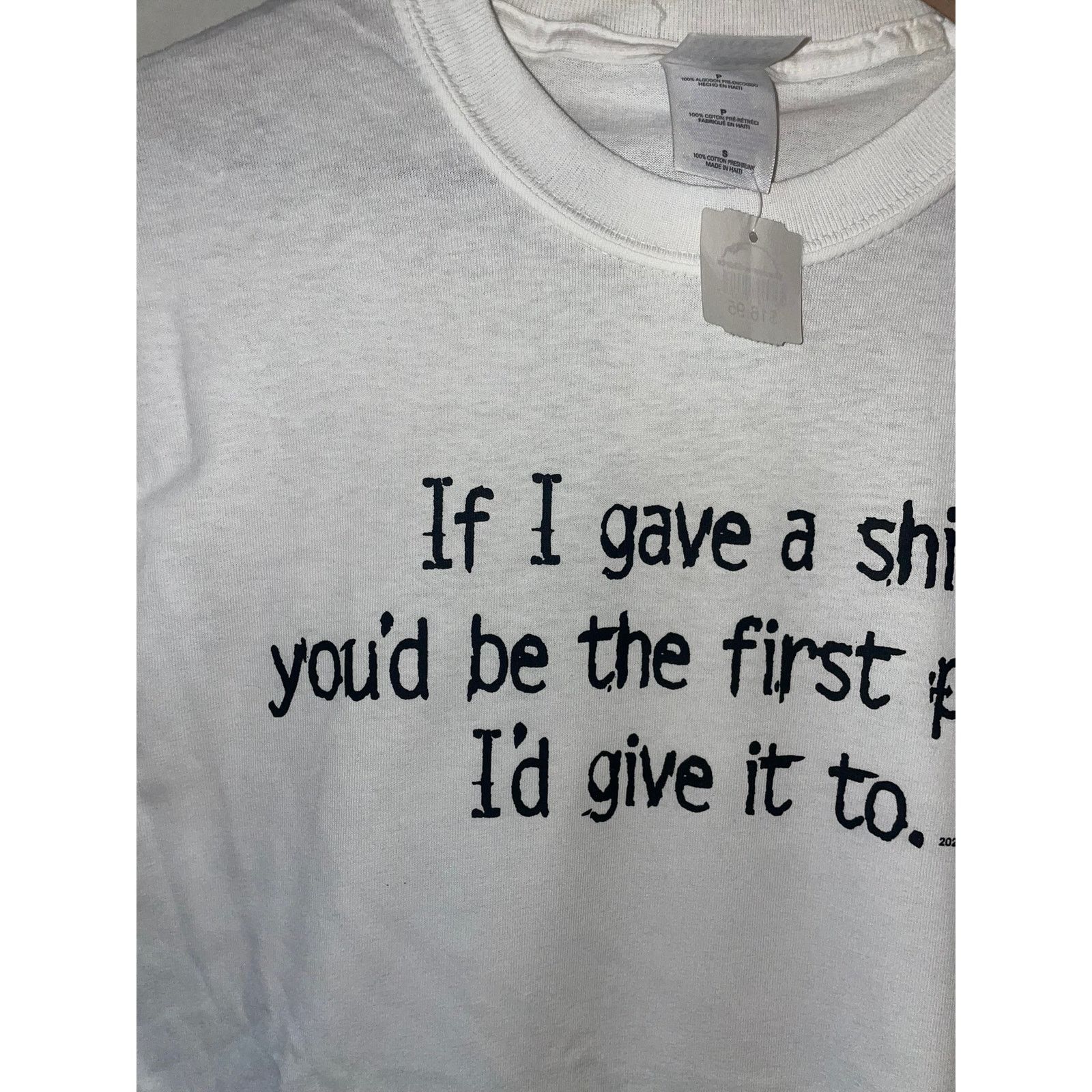 Gildan Y2K If I Gave A Crap White Humor Joke Shirt 2000s S Small Size US S / EU 44-46 / 1 - 2 Thumbnail