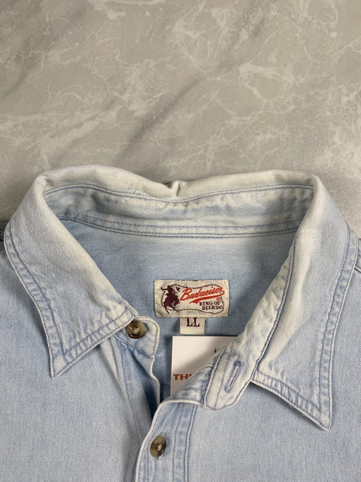 Budweiser Vintage Budweiser King Of Beers Denim Shirts Size US L / EU 52-54 / 3 - 5 Thumbnail