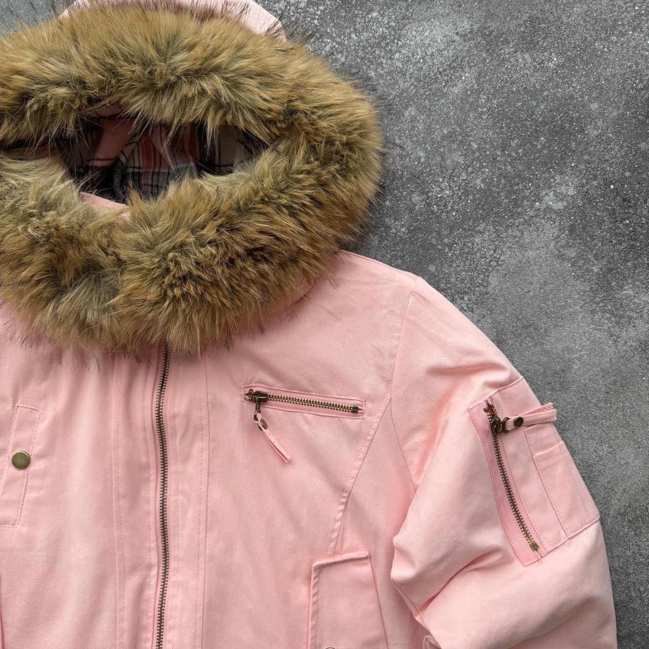 If Six Was Nine Amazing Grunge Y2K Faux Fur Pink Hooded Jacket Size L / US 10 / IT 46 - 4 Thumbnail