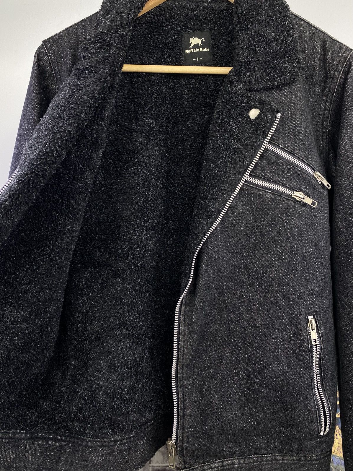 BUFFALO BOBS 2000’s Buffolo Bobs Fleece Lining Denim Biker Jacket Size US S / EU 44-46 / 1 - 6 Thumbnail