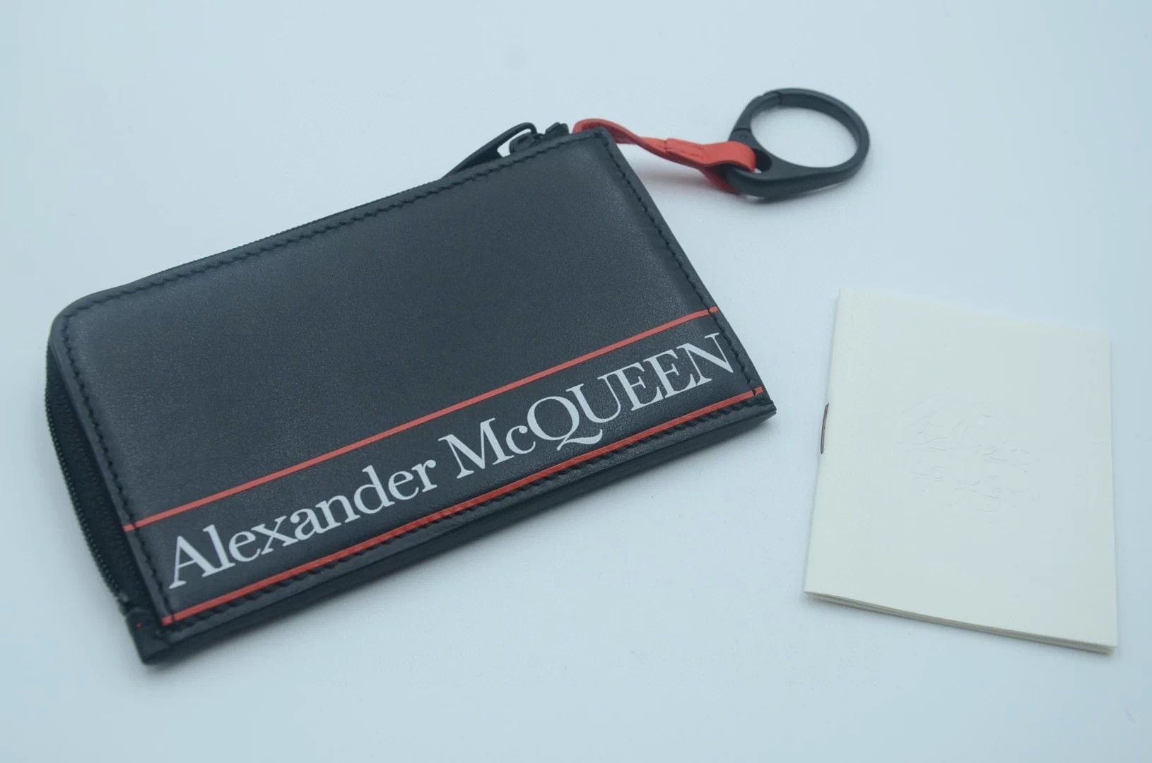 Alexander McQueen AMQ Big Logo Hanging Wallet Black Smooth Calfskin Size ONE SIZE - 1 Thumbnail