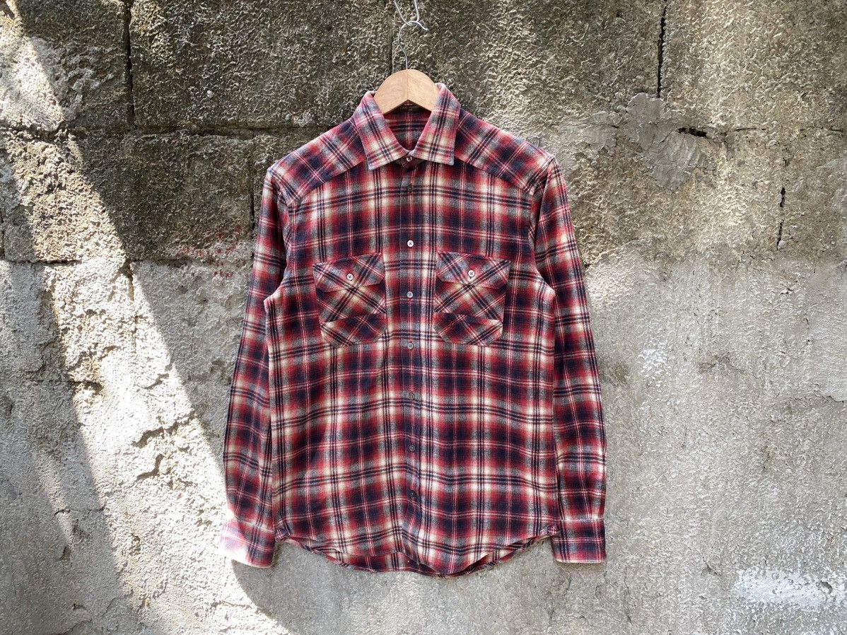 image of Louis Vuitton Cotton Plaid Shirt in Red, Men's (Size XS)