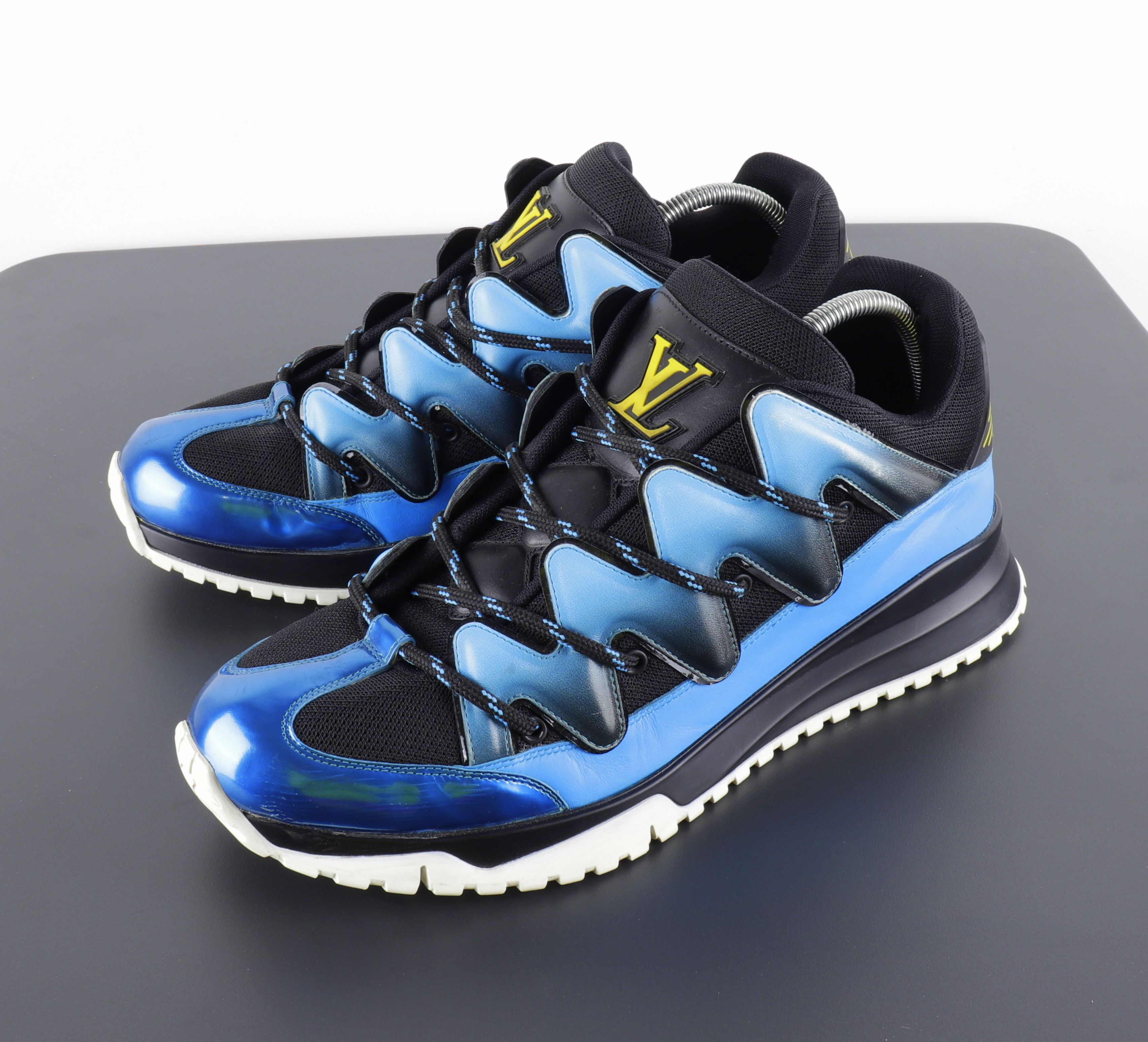 Louis Vuitton Louis Vuitton Calfskin Zig Zag Black Blue Sneakers Size US 11 / EU 44 - 8 Thumbnail