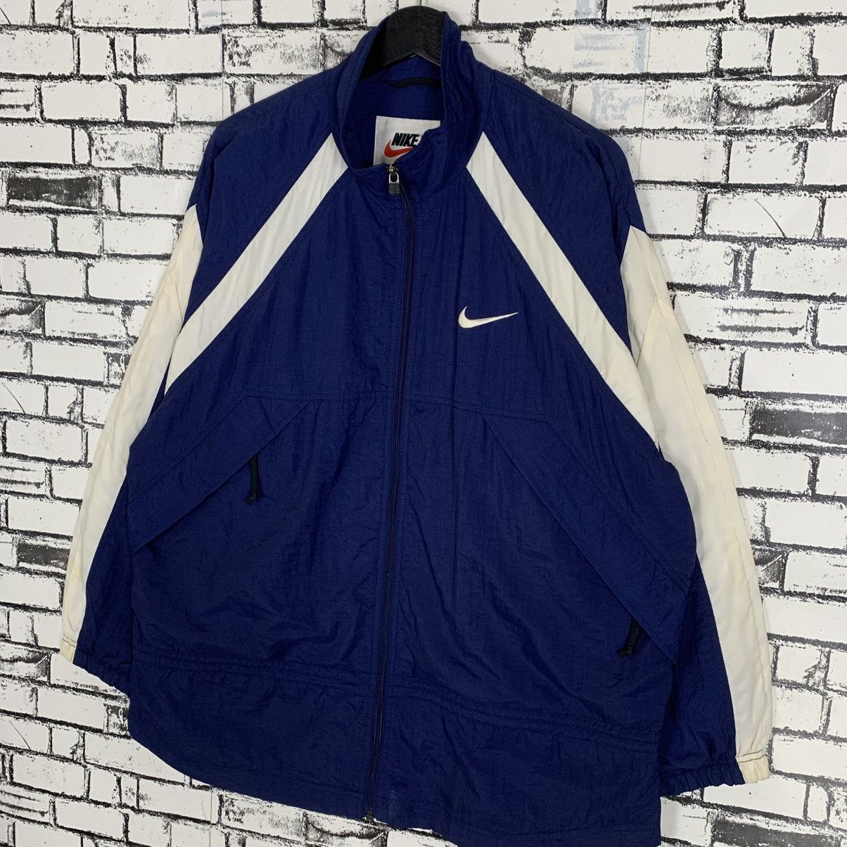 Nike × Vintage Vintage 90s Nike Swoosh Small Logo Windbreaker Nike Zipper Size US XL / EU 56 / 4 - 3 Thumbnail