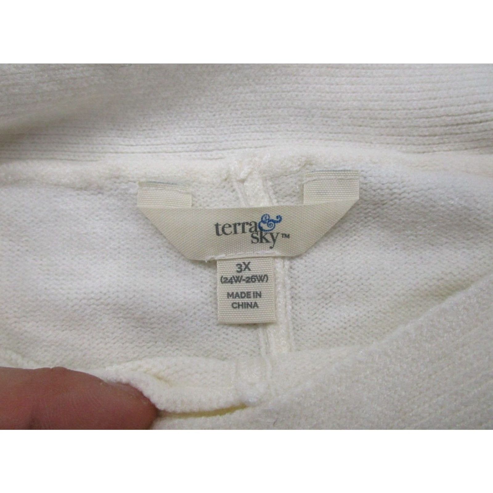 Vintage Terra & Sky Women's Ivory Button Sweater Soft Knit Pullover Plus Size 3X NEW Size XXL / US 16-18 / IT 52-54 - 3 Thumbnail