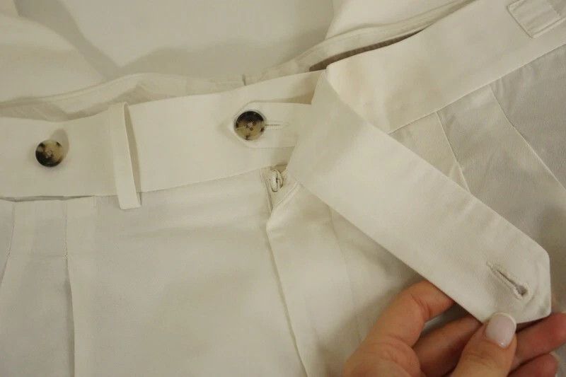 Suitsupply Men Suitsupply Havana Jetted Unlined White Pure Cotton US38 Size 38R - 9 Thumbnail