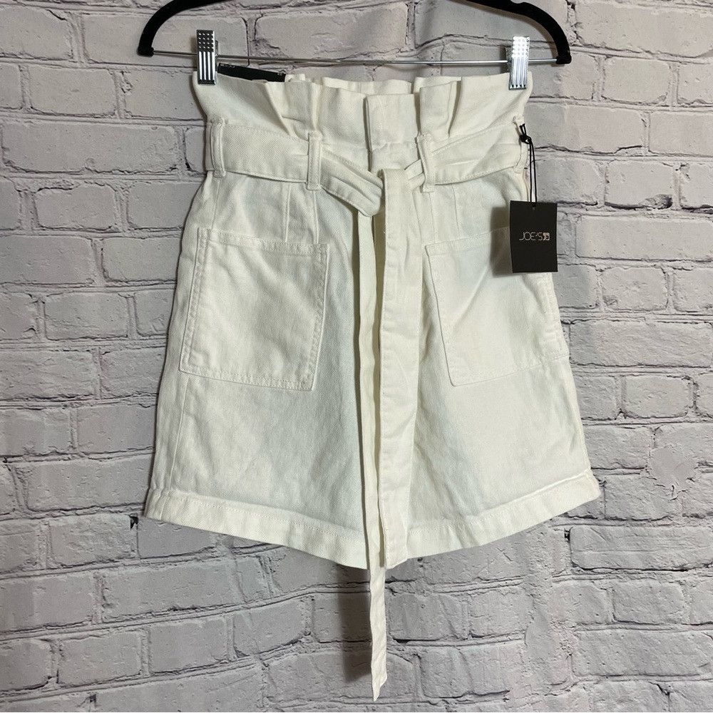 Joe's NWT New $148 Joe's The Army Paperbag Linen Cotton White Sho Size 23" - 3 Thumbnail