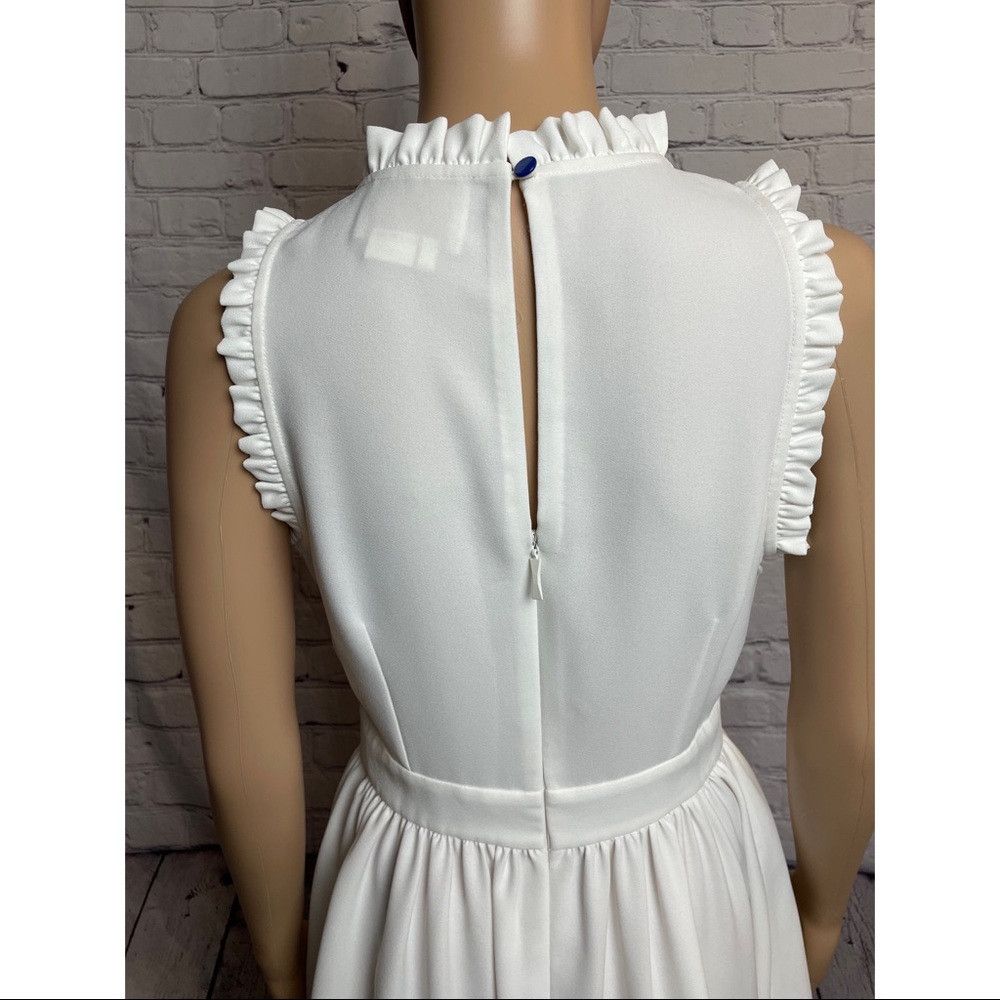 Kate Spade Kate Spade Ruffle Trim Fit & Flare White Dress Size 4 Size S / US 4 / IT 40 - 5 Thumbnail