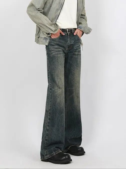 VIBE Men's cleanfit distressed vintage flared jeans Size US 32 / EU 48 - 4 Thumbnail