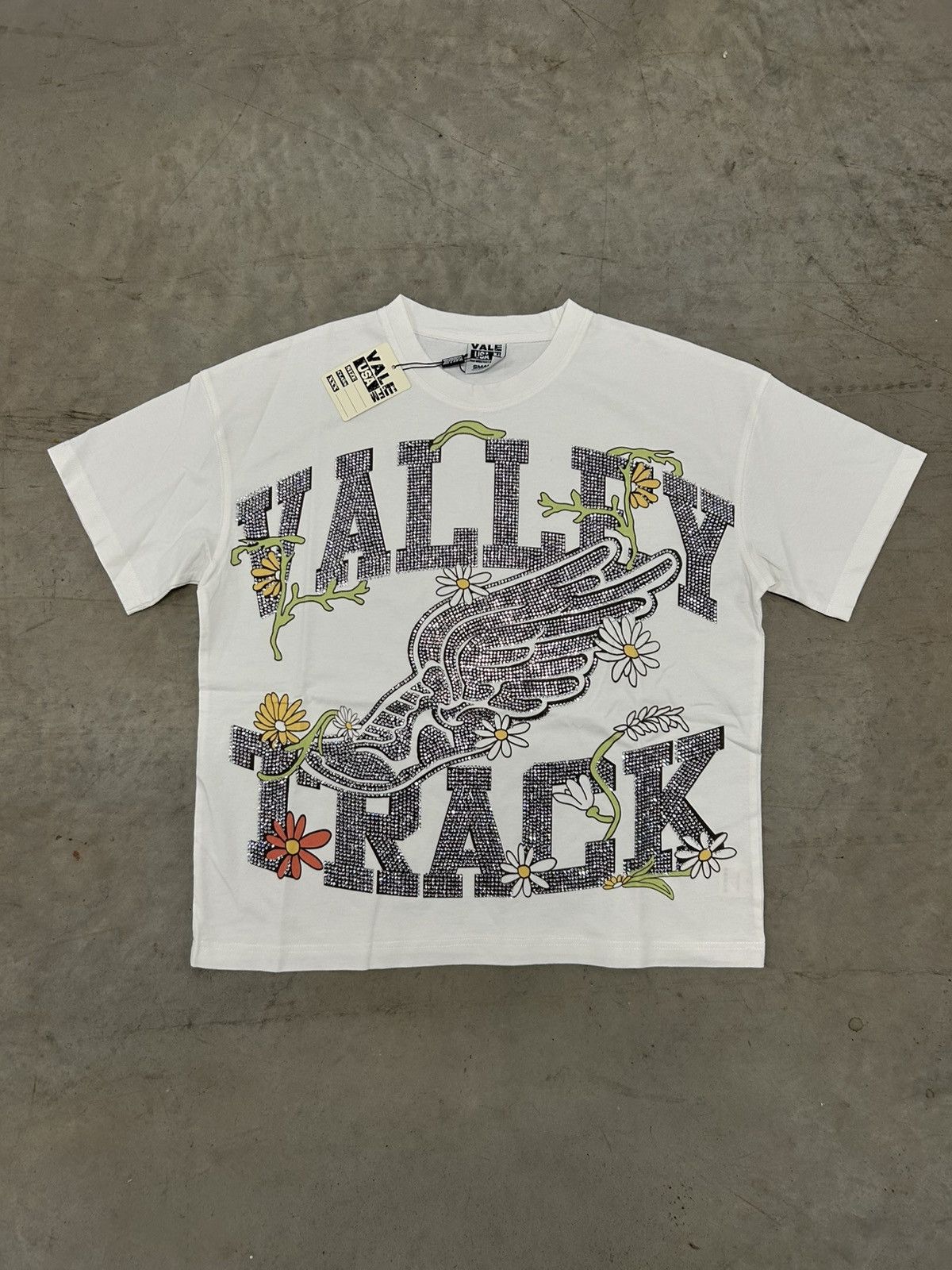 Pre-owned Vale Forever Valley Track White Logo Bling Tee X-large