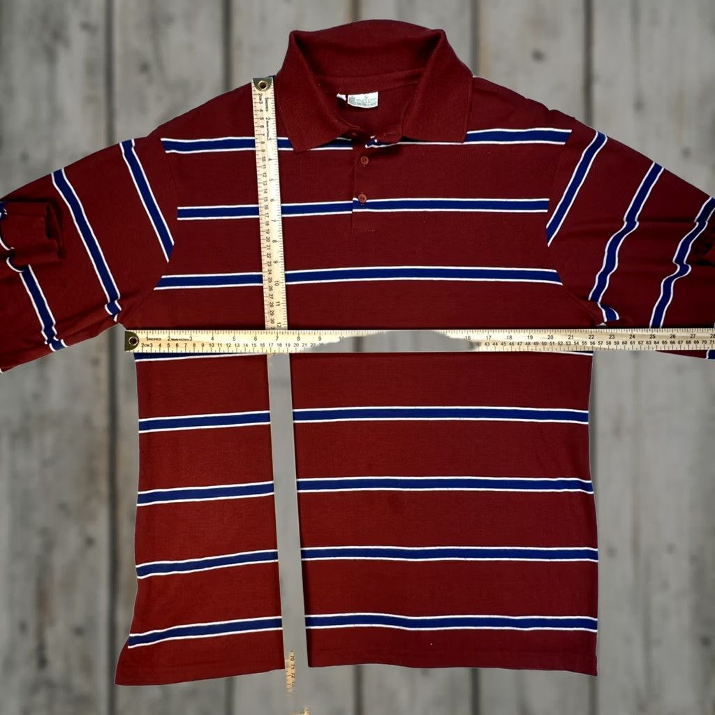 Sears VINTAGE Sears Men’s XL TALL XLT Kings Road L/S Polo Shirt Red Blue White Striped 80s Size US XL / EU 56 / 4 - 1 Thumbnail