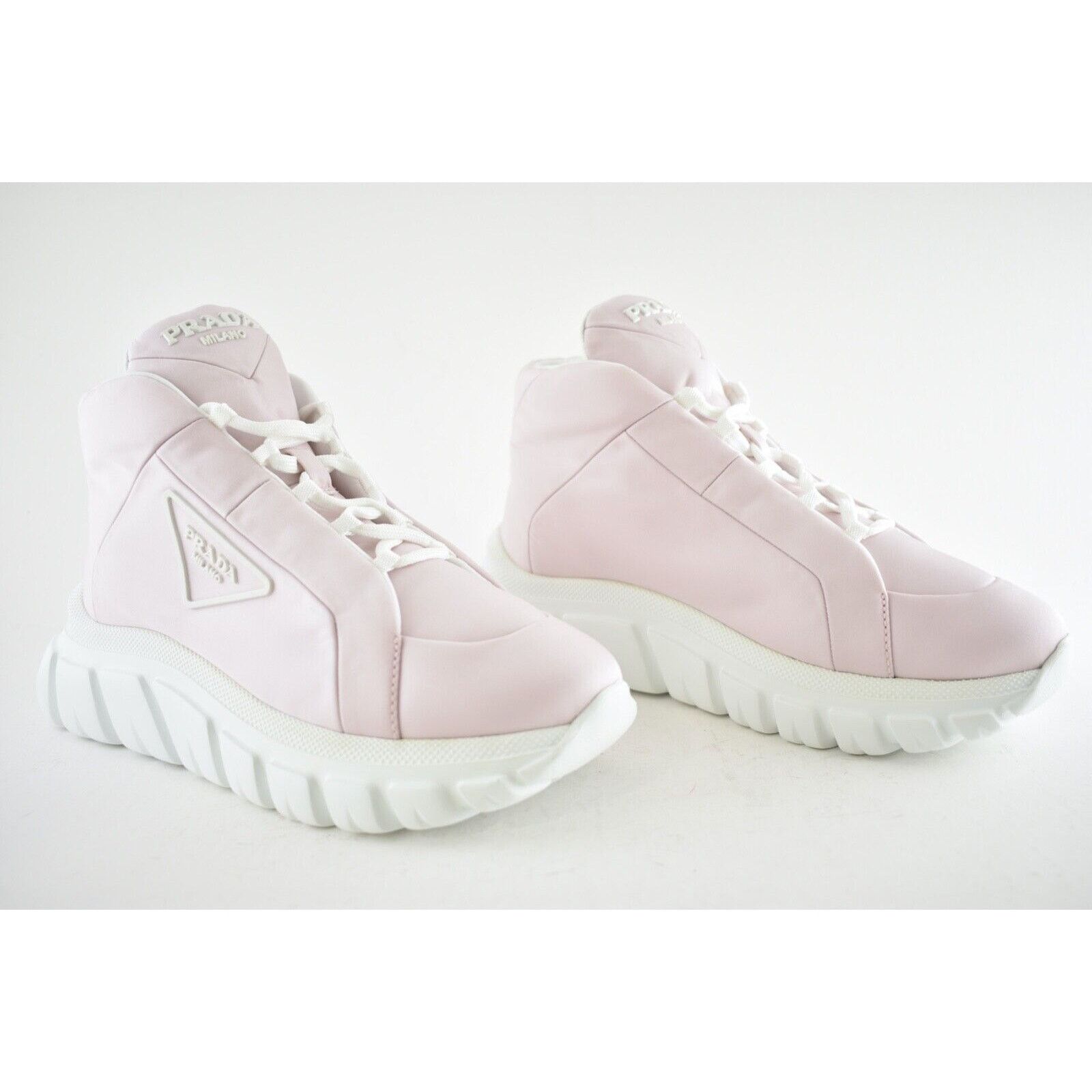 Prada Rush Piuma Platform Flat High Top Trainer Sneaker 38.5 Size US 8.5 / IT 38.5 - 2 Thumbnail
