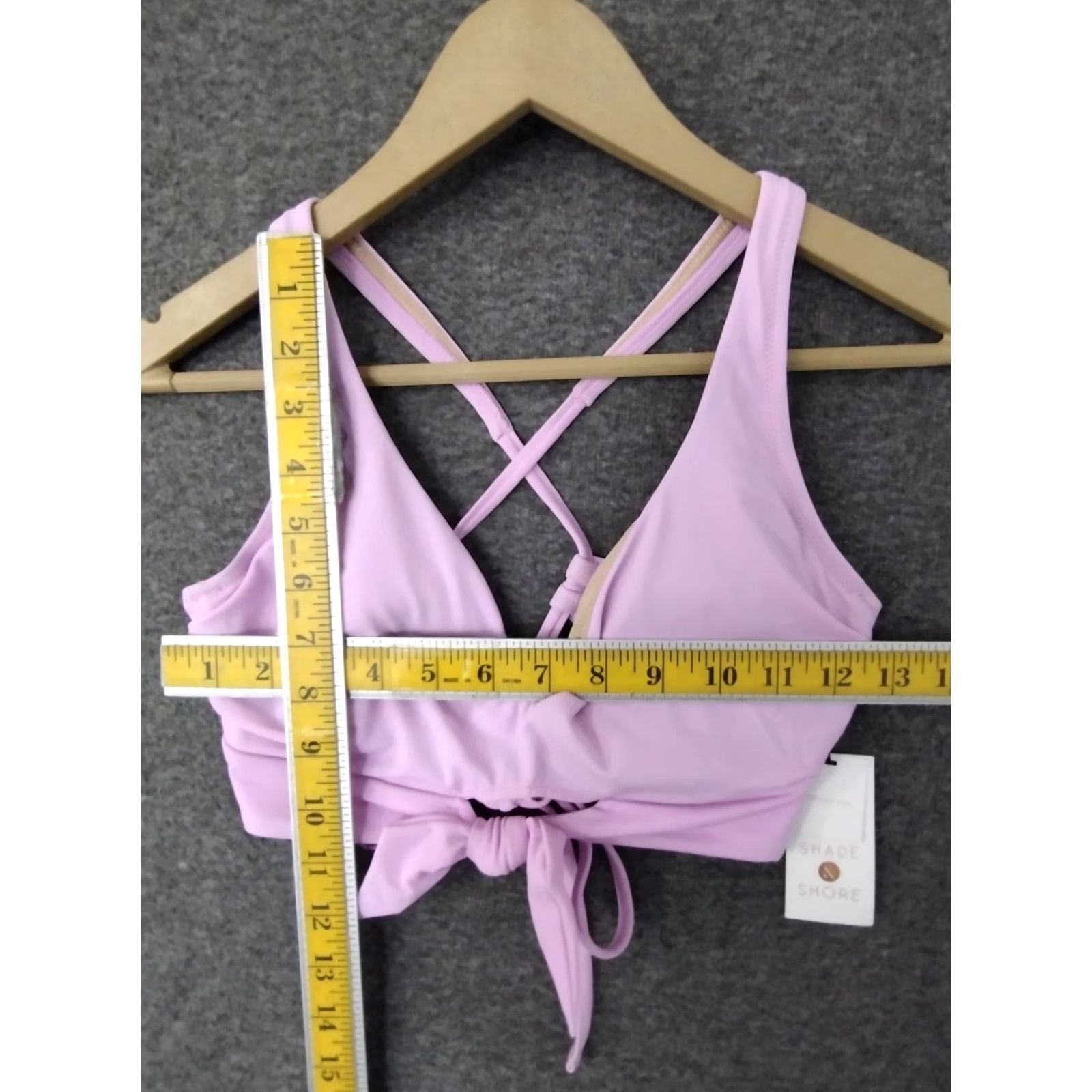 Vintage Shade & Shore Purple Front Tie Spaghetti Bikini Swim Top Padded Size 34C Size XXS / US 00 / IT 34 - 4 Thumbnail