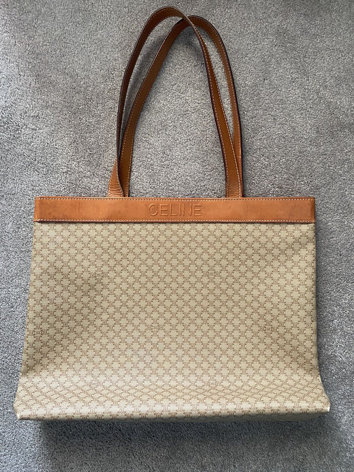 Celine Vintage CELINE Macadam PVC & Leather Tote Bag Size ONE SIZE - 8 Thumbnail