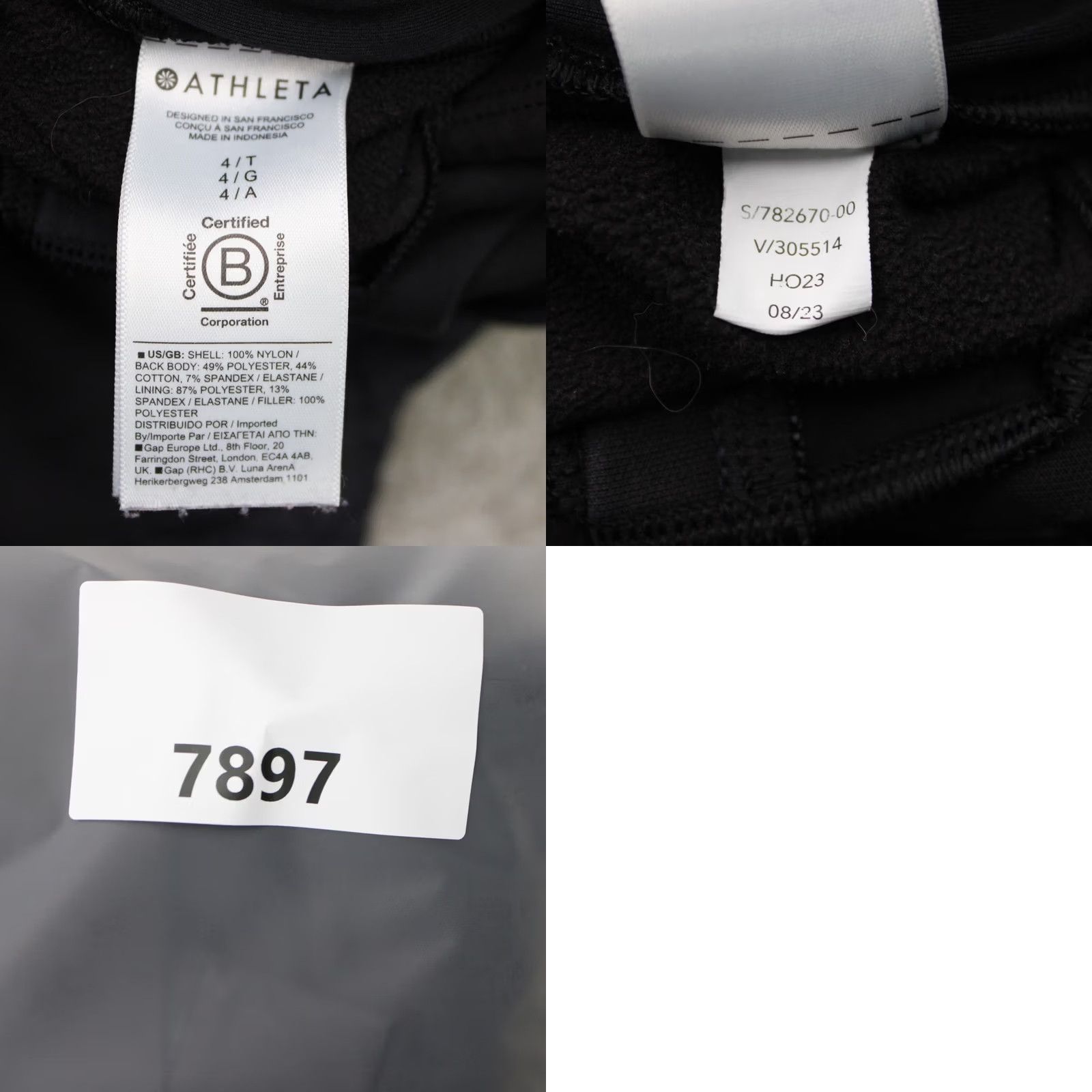 Athleta Athleta Womens 4 Black Solstice Quilted Joggers Drawstring Pants Activewear/Outdoor Athleisure Tapered Inseam 30in Pockets Size 27" / US 4 / IT 40 - 8 Thumbnail