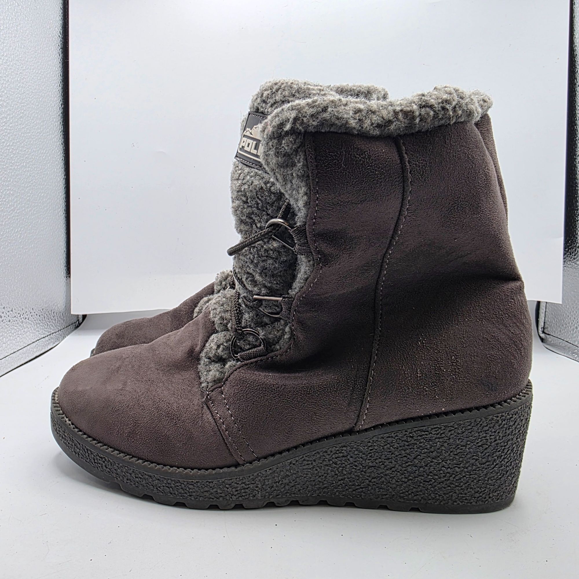 Other Polar Womens Wedge Boots Womens Size 8 Gray Brown Cozy Winte Size US 8 / IT 38 - 13 Thumbnail