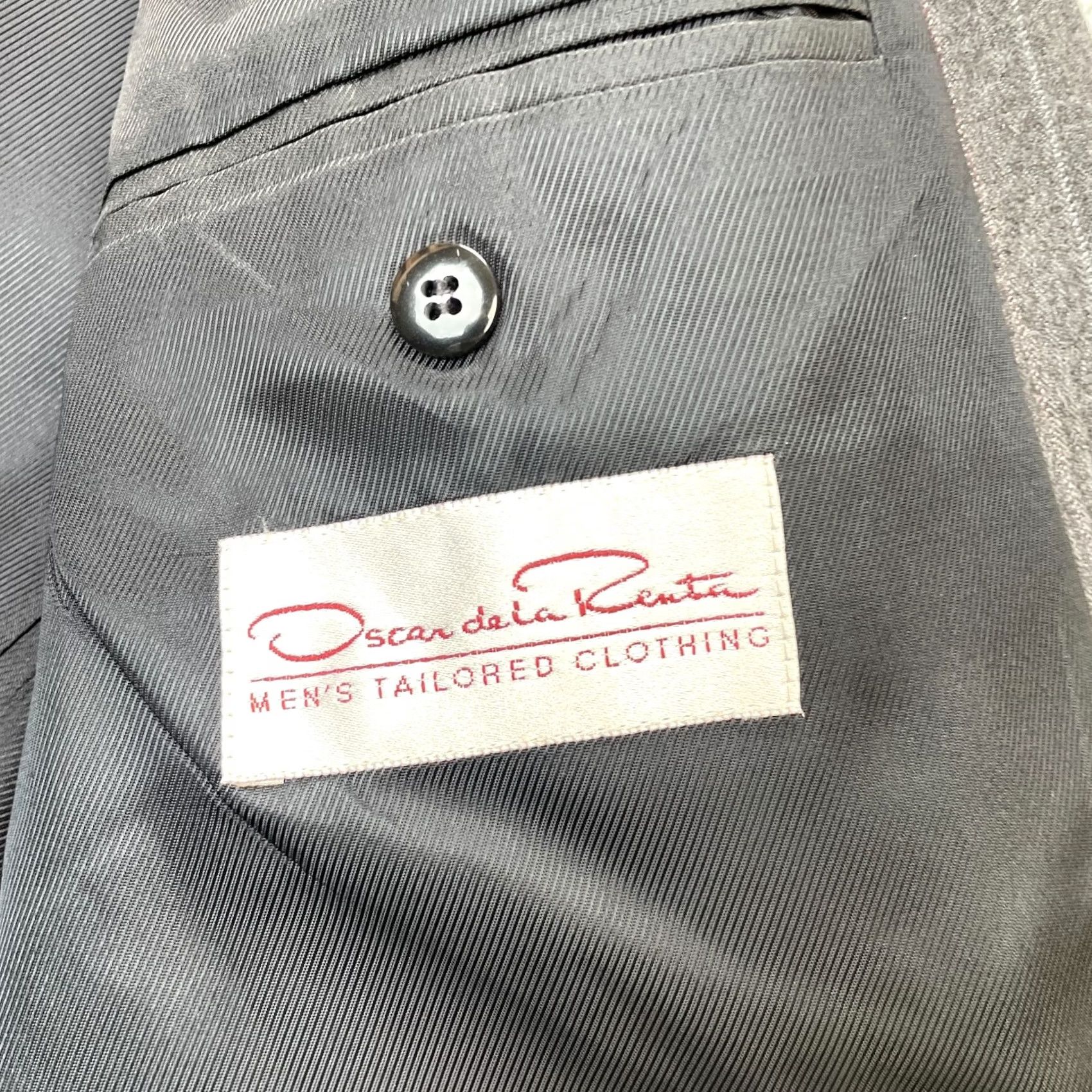 Oscar De La Renta VINTAGE Oscar de la Renta Suit Mens XL Gray 2 Piece Coat Pinstripe Set 50 Chest 36 Waist Black? Not applicable Size 46R - 5 Thumbnail