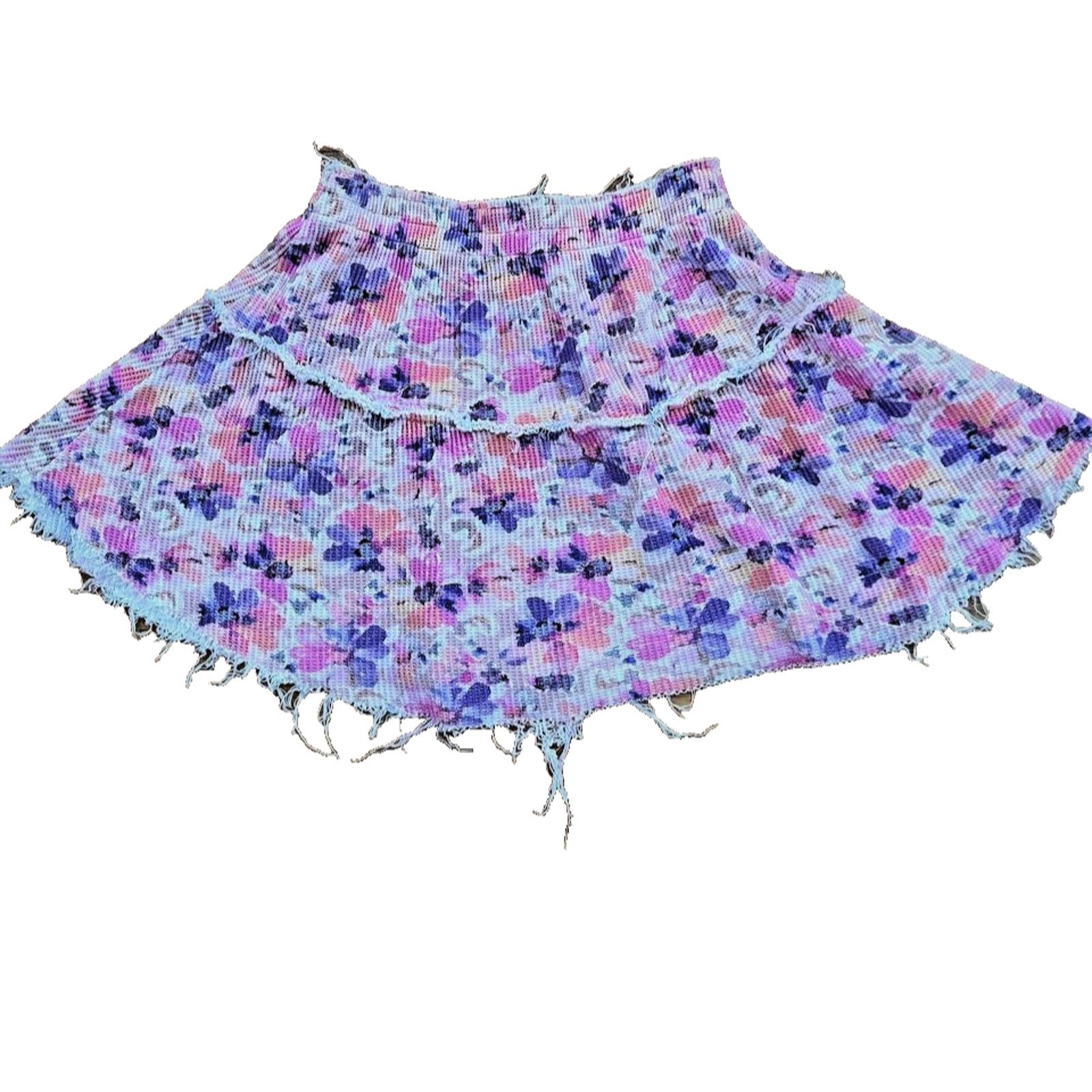 LoveShackFancy LoveShackFancy Floral Tiered Ruffle Mini Skirt P A001312 Size 22" - 2 Thumbnail