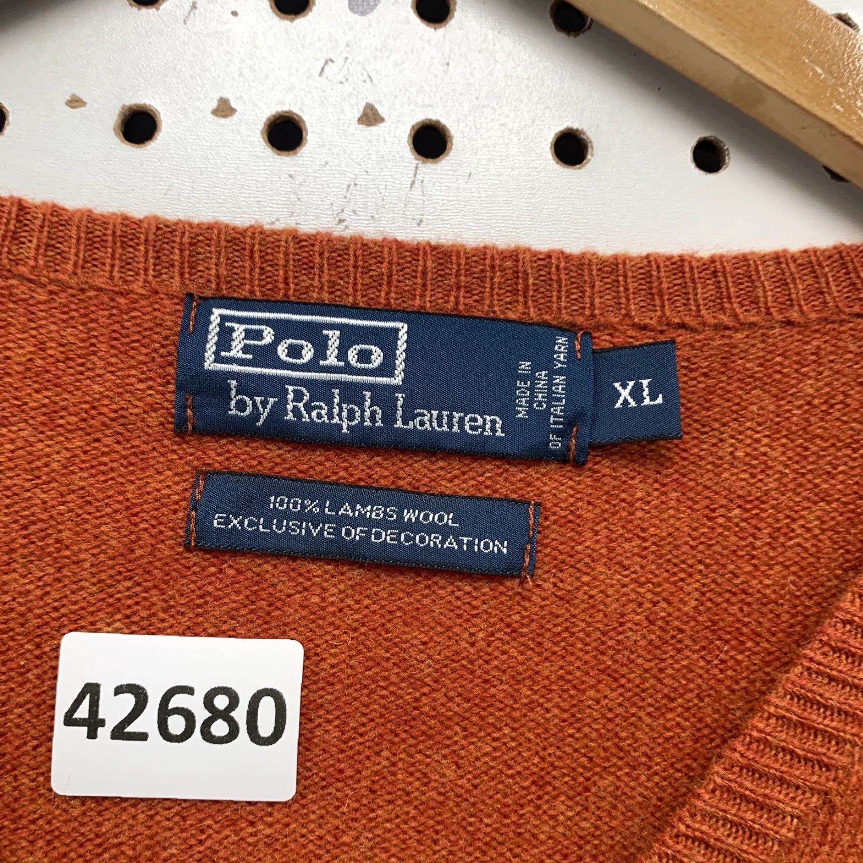 Polo Ralph Lauren Polo Ralph Lauren Sweater XL Orange Pullover Long Sleeve 1/4 Zip Knit Wool Mens Size US XL / EU 56 / 4 - 4 Thumbnail