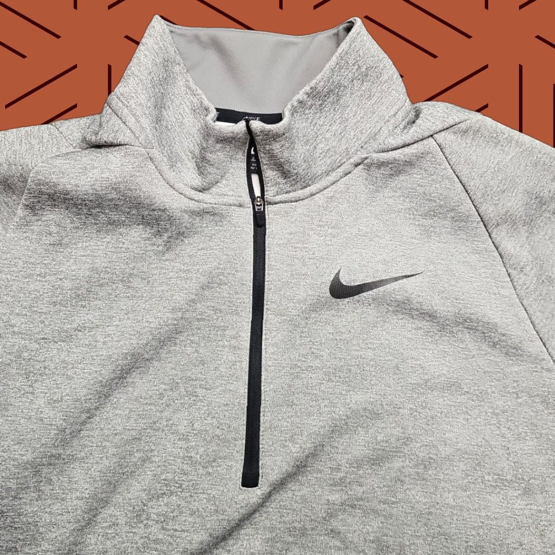 Nike Nike Pullover Sweatshirt Men Large Gray Dri Fit 1/4 Zip Fleece Lined Mock Neck Size US L / EU 52-54 / 3 - 1 Thumbnail