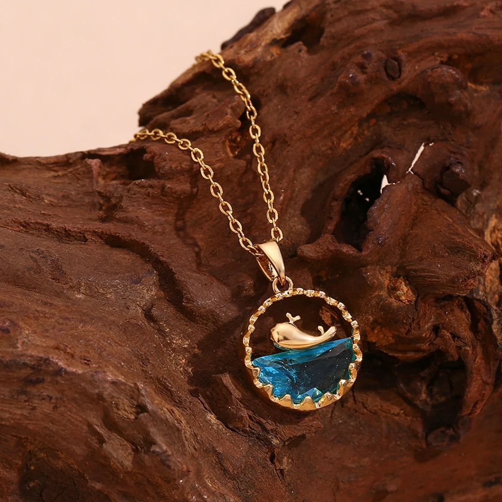 Jewelry × Vintage Blue Ocean Whale Pendant Necklace Size ONE SIZE - 3 Thumbnail