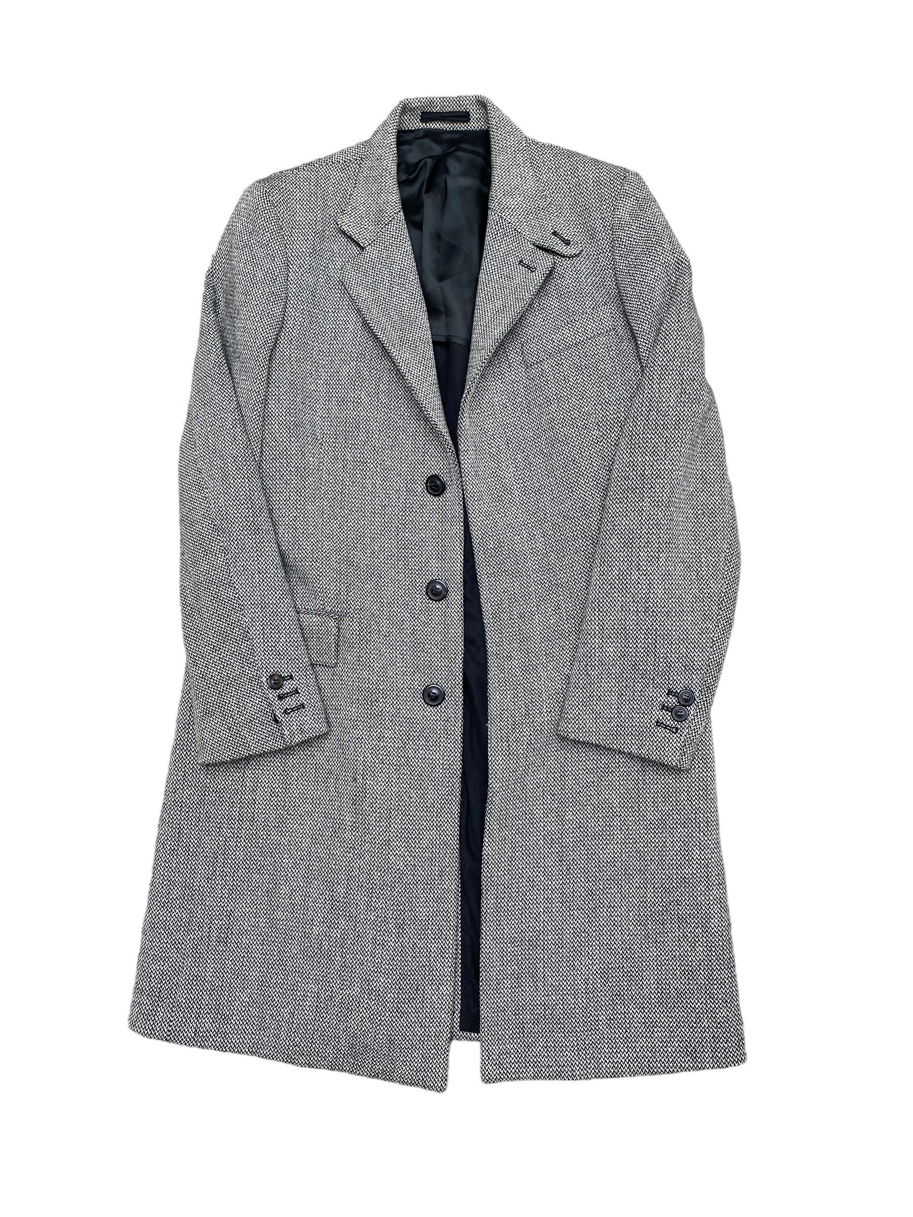 Maison Margiela Archive FW 2004 Grey / Black Herringbone Long Coat Size US M / EU 48-50 / 2 - 3 Thumbnail