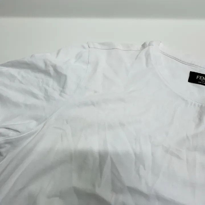 Fendi Fendi White Logo Embroidered Short Sleeve T-Shirt -2507 Size US M / EU 48-50 / 2 - 9 Thumbnail