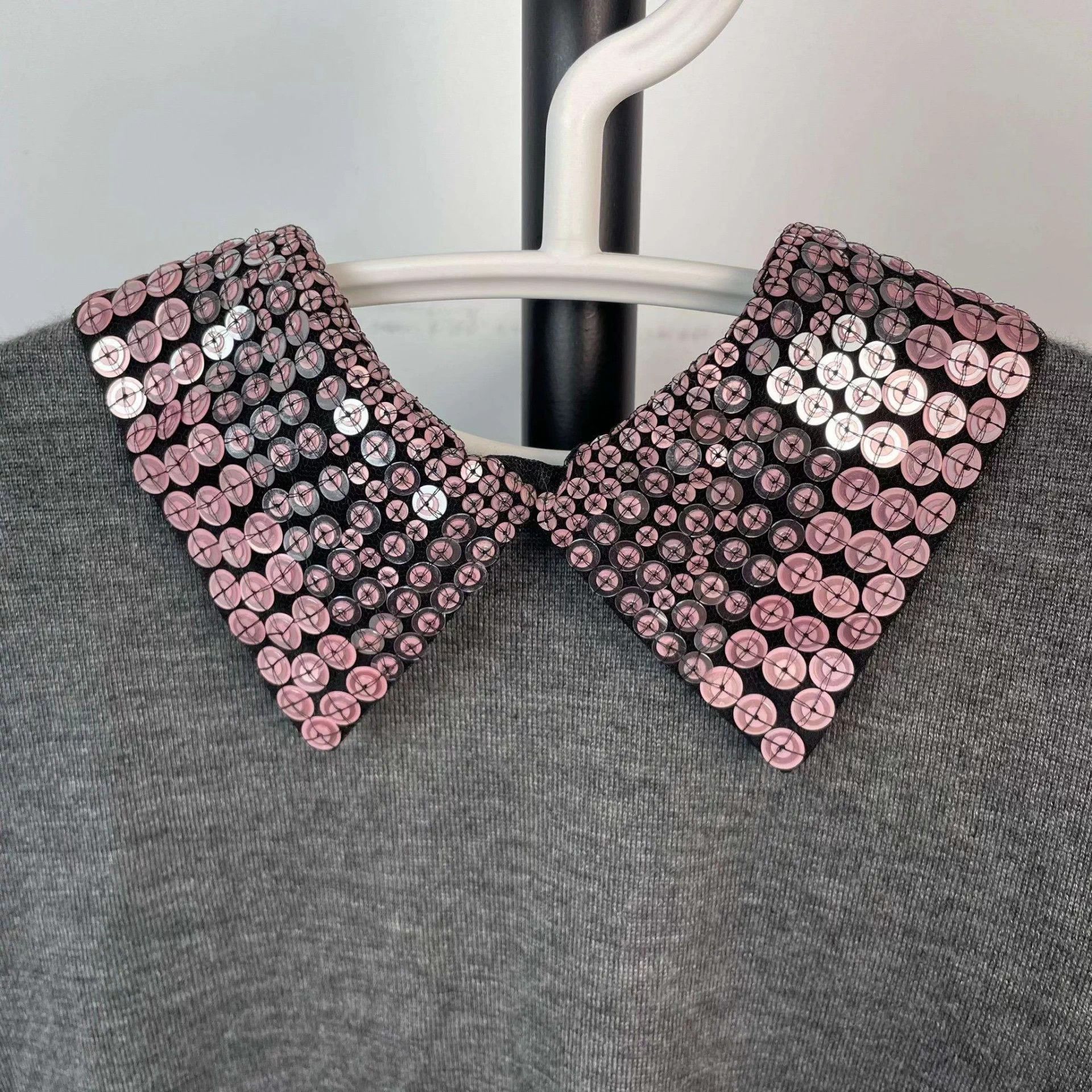 Dior Dior Gray Sequined Collar Short-Sleeve Size ONE SIZE - 5 Thumbnail