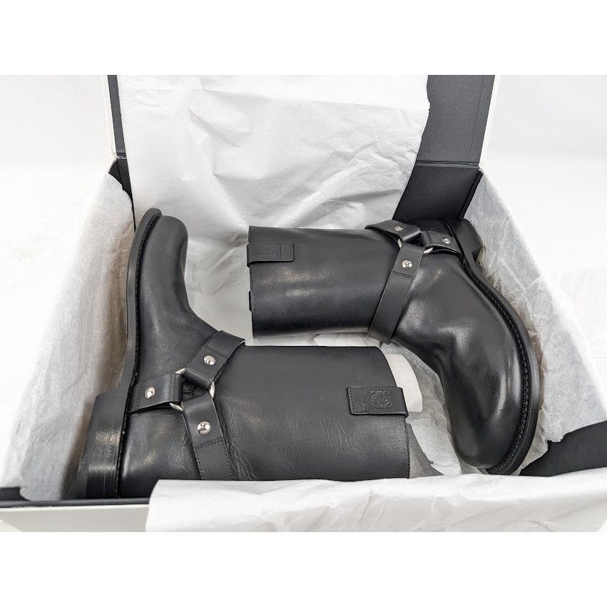 Loewe o1rshd1 Campo Leather Biker Boots in Black Size US 9 / EU 42 - 19 Thumbnail