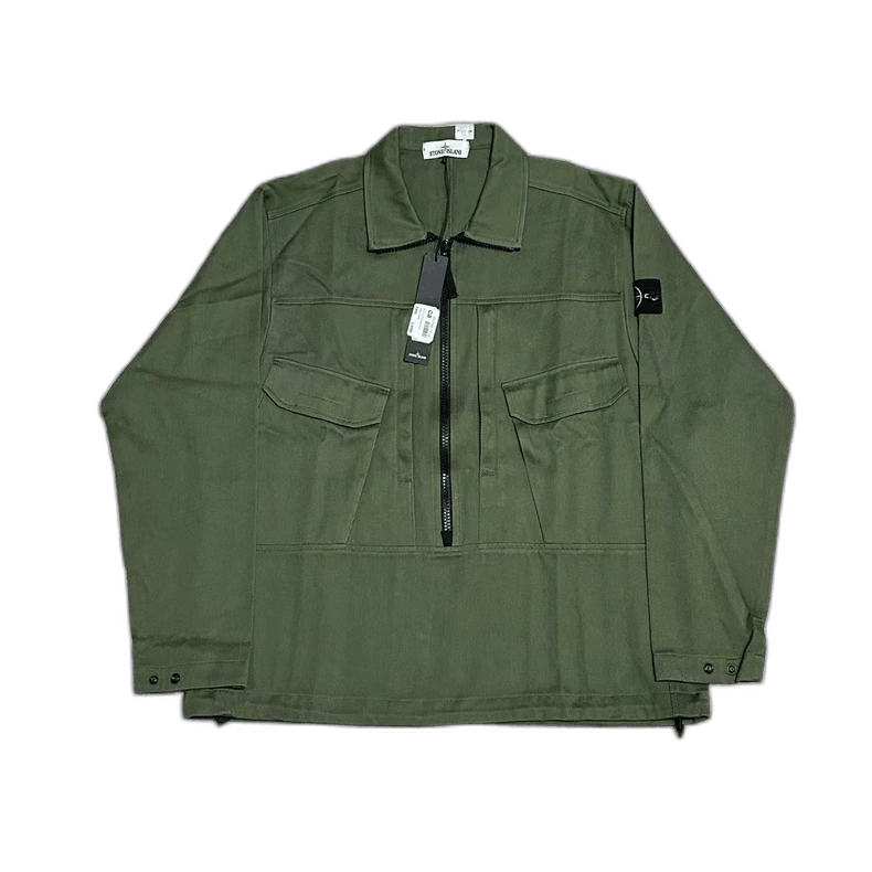 Stone Island Stone Island Half-Zip Jacket in Army Green Size US L / EU 52-54 / 3 - 1 Thumbnail