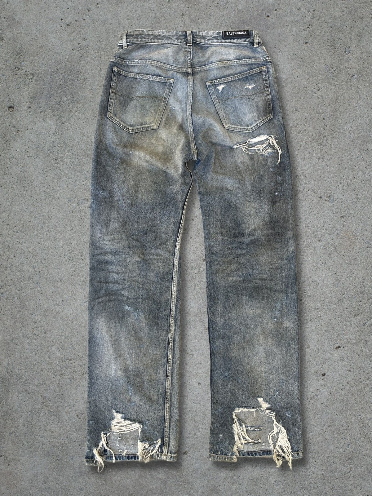 Balenciaga Balenciaga SS22 Oil Spill Mudwash Slim Fit Denims Size US 31 - 2 Thumbnail