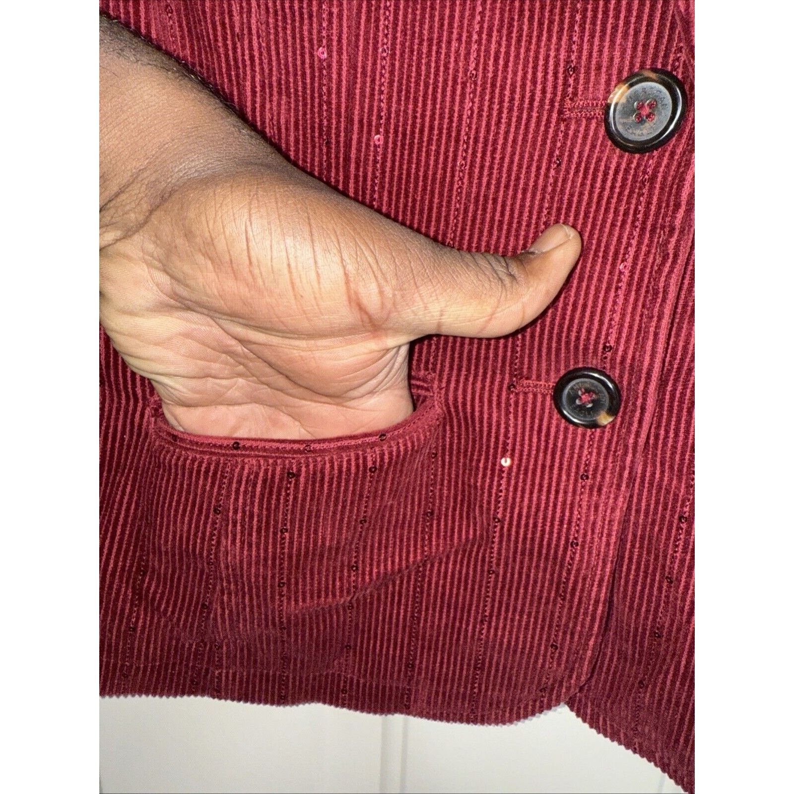 American Eagle Outfitters American Eagle Sequin Corduroy Jacket Blazer Women’s Medium Size M / US 6-8 / IT 42-44 - 4 Thumbnail