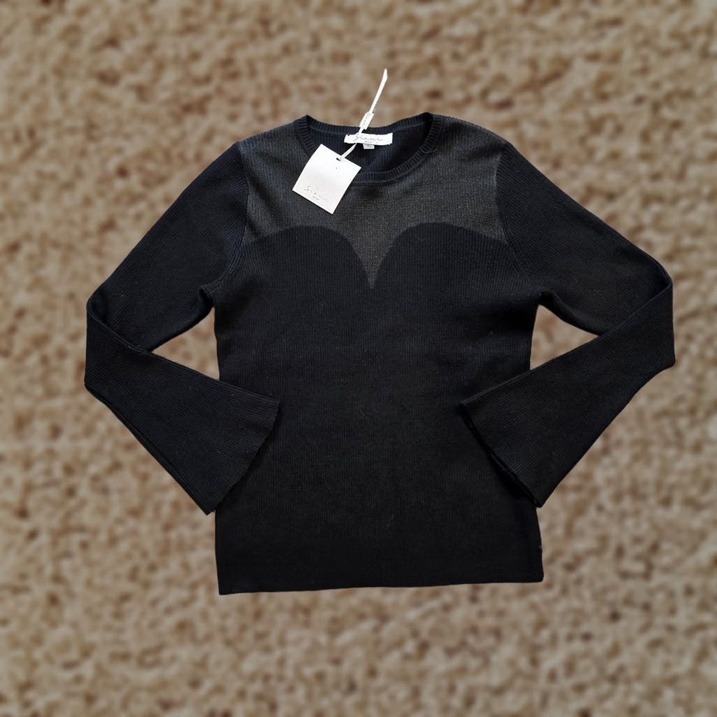 Vintage Sioni Sweater Womens Size S Black Sheer Neck Ribbed Long Sleeve Pullover Knit Upgrade Regular Toys Size S / US 4 / IT 40 - 1 Thumbnail
