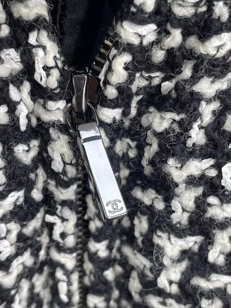 Chanel Chanel Black and white plaid tweed woven down jacket 2504-N Size XXS / US 00 / IT 34 - 6 Thumbnail