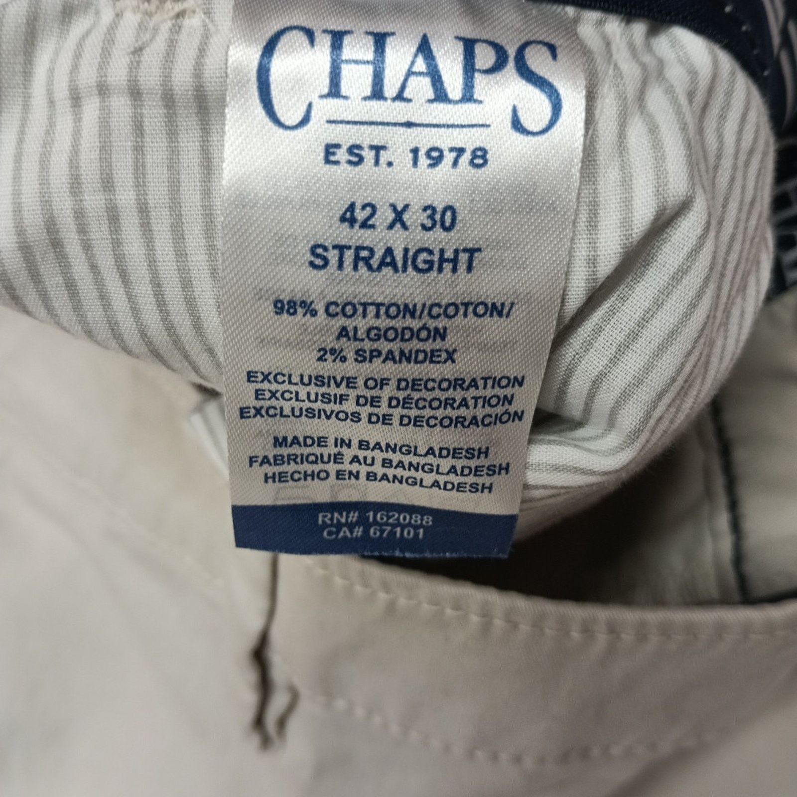 Chaps Chaps Straight Fit Chino Pants Men's Size 42x30 Beige Size US 42 / EU 58 - 5 Thumbnail
