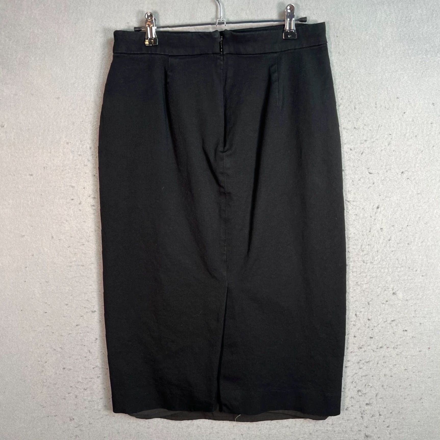 J.Crew J.Crew Black Pencil Skirt 4T Cotton & Viscose Blend Womens Knee Length Skirt Womens 4T Black Pencil Skirt 4T Knee Length Viscose Blend Cotton Size 27" / US 4 / IT 40 - 2 Thumbnail