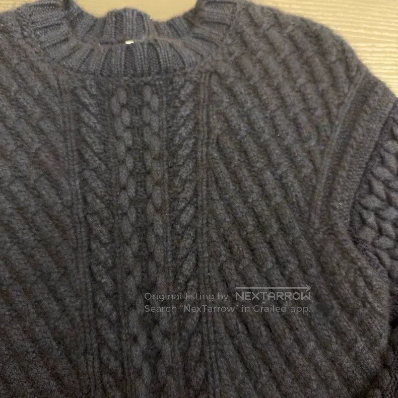 Hermes Hermes Dark blue cashmere and wool chunky knit sweater Size XS / US 0-2 / IT 36-38 - 3 Thumbnail