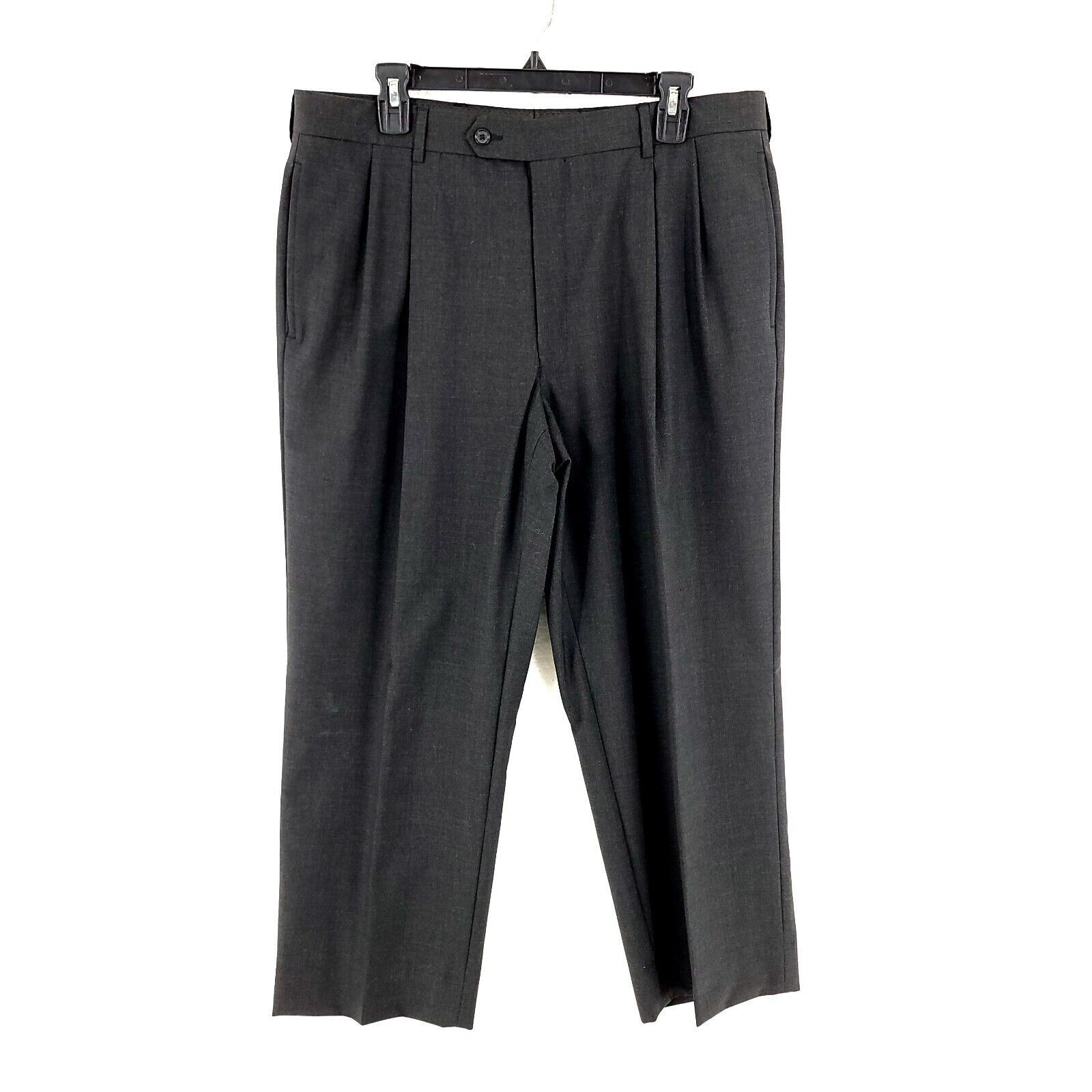 Jos. A. Bank Jos A Bank Wool Gray Pleated Mid Rise Suspender Buttons Dres Size 36S - 1 Thumbnail