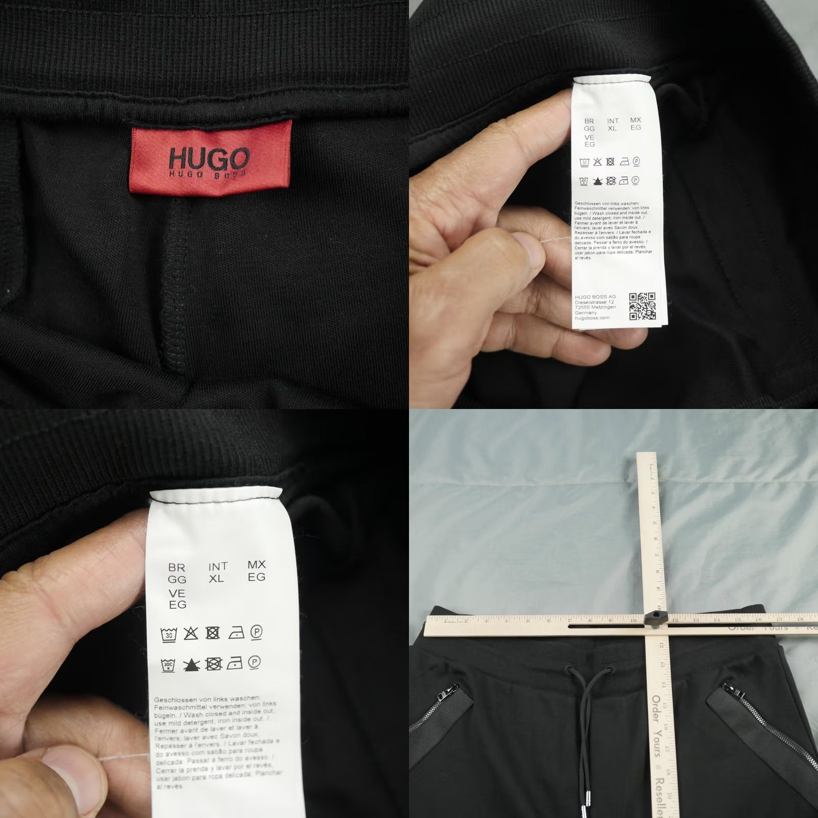 Hugo Boss HUGO BOSS Joggers Sweatpants Mens XL Black Zip Pockets Drawstring Cuffed Pants Size US 36 / EU 52 - 8 Thumbnail