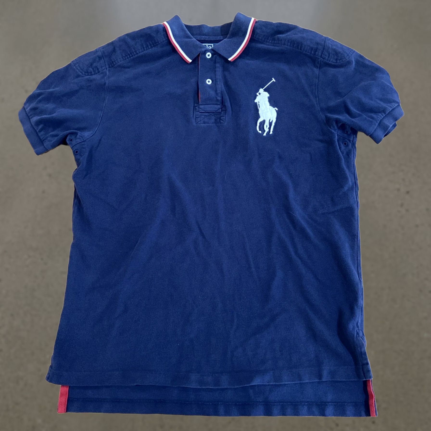 Ralph Lauren VINTAGE Polo Ralph Lauren Polo Shirt Mens L Big Pony Slim Fit Black 100% Cotton USA Flag Patriotic Boys Womens? Size US L / EU 52-54 / 3 - 1 Thumbnail